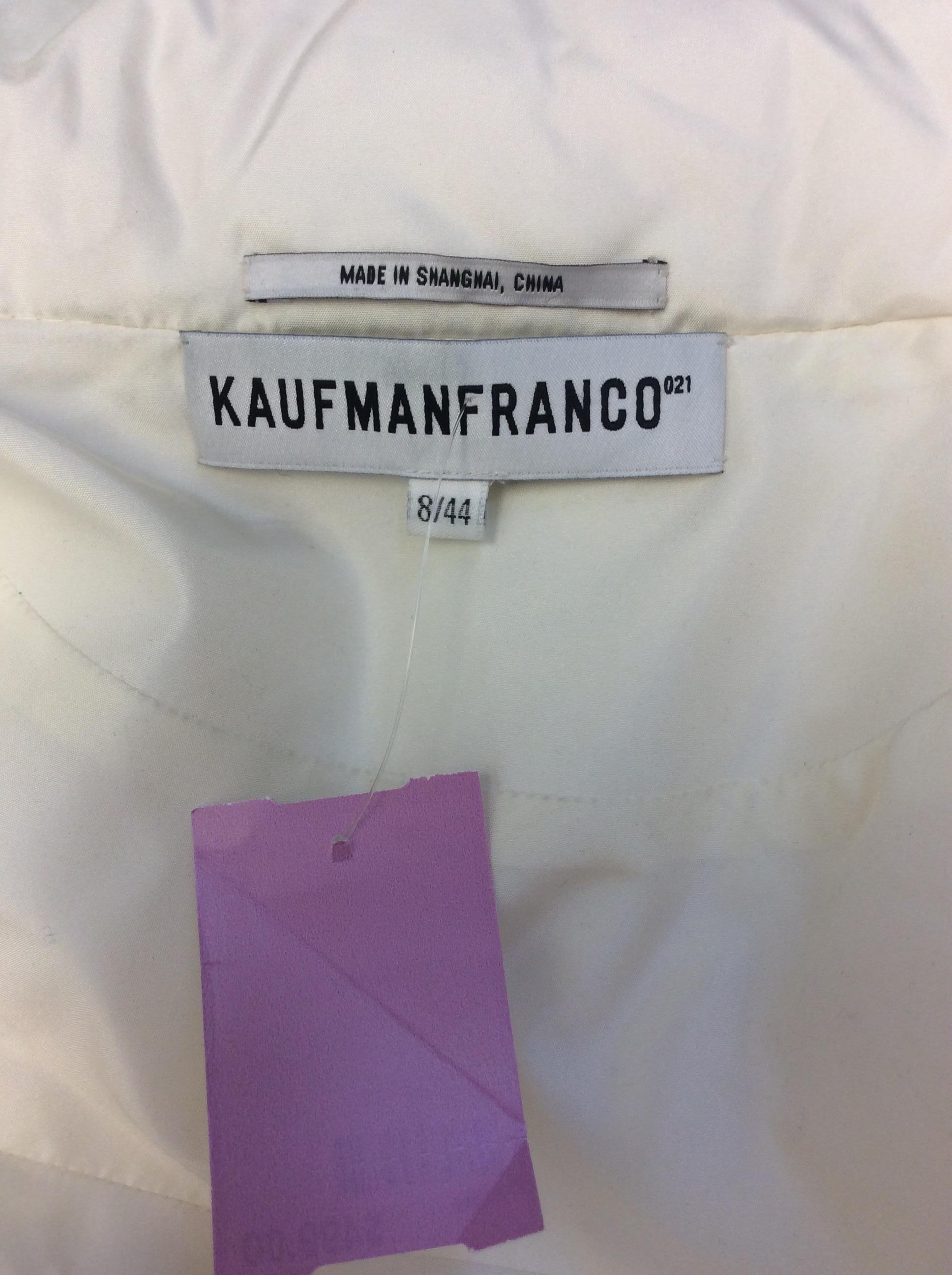Kaufman Franco White Silk and Down Coat 5