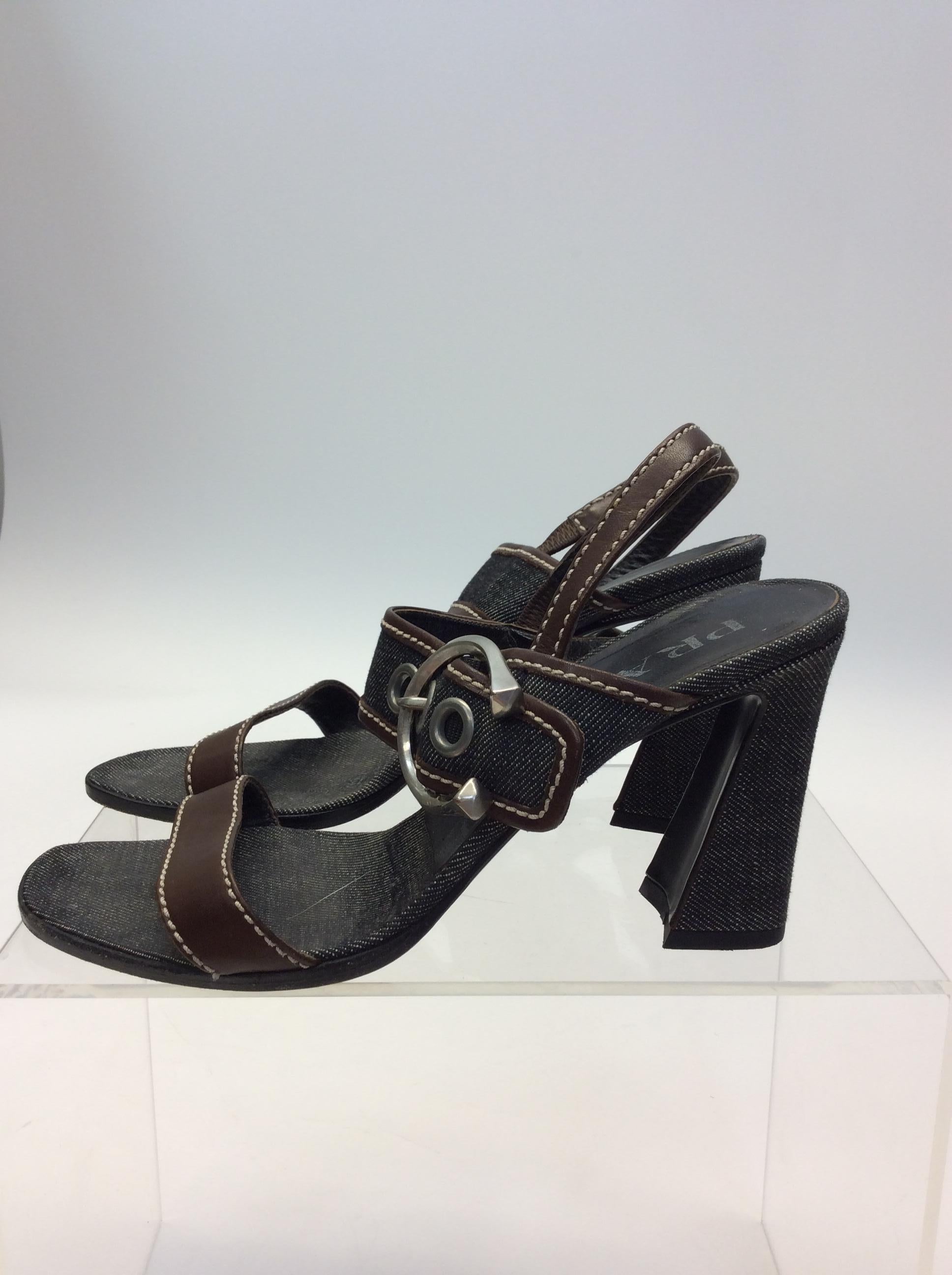 Prada Denim Blue Strappy Heeled Sandal
$165
Made in Italy
Size 37.5
Heel 3.5