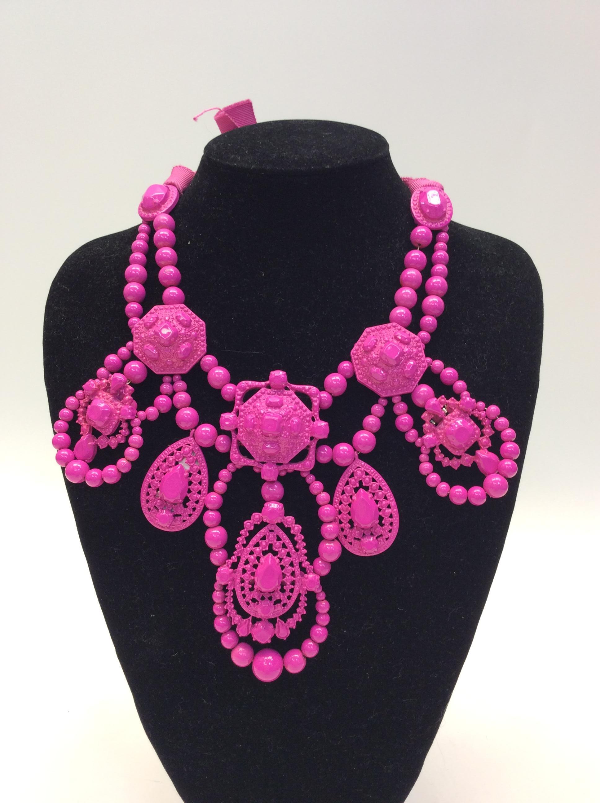 Lanvin Pink Chandelier Beaded Necklace
$550
Ribbon Tie Closure
Circumference 18