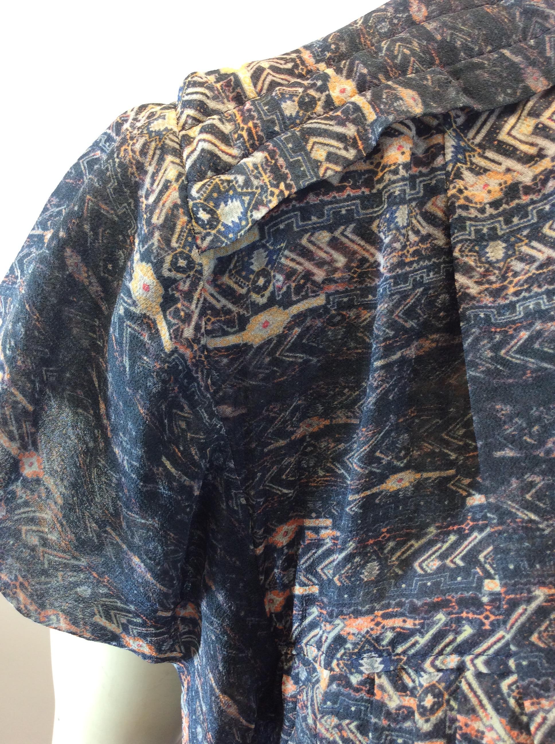 Isabel Marant Blue Print Silk Dress For Sale 2