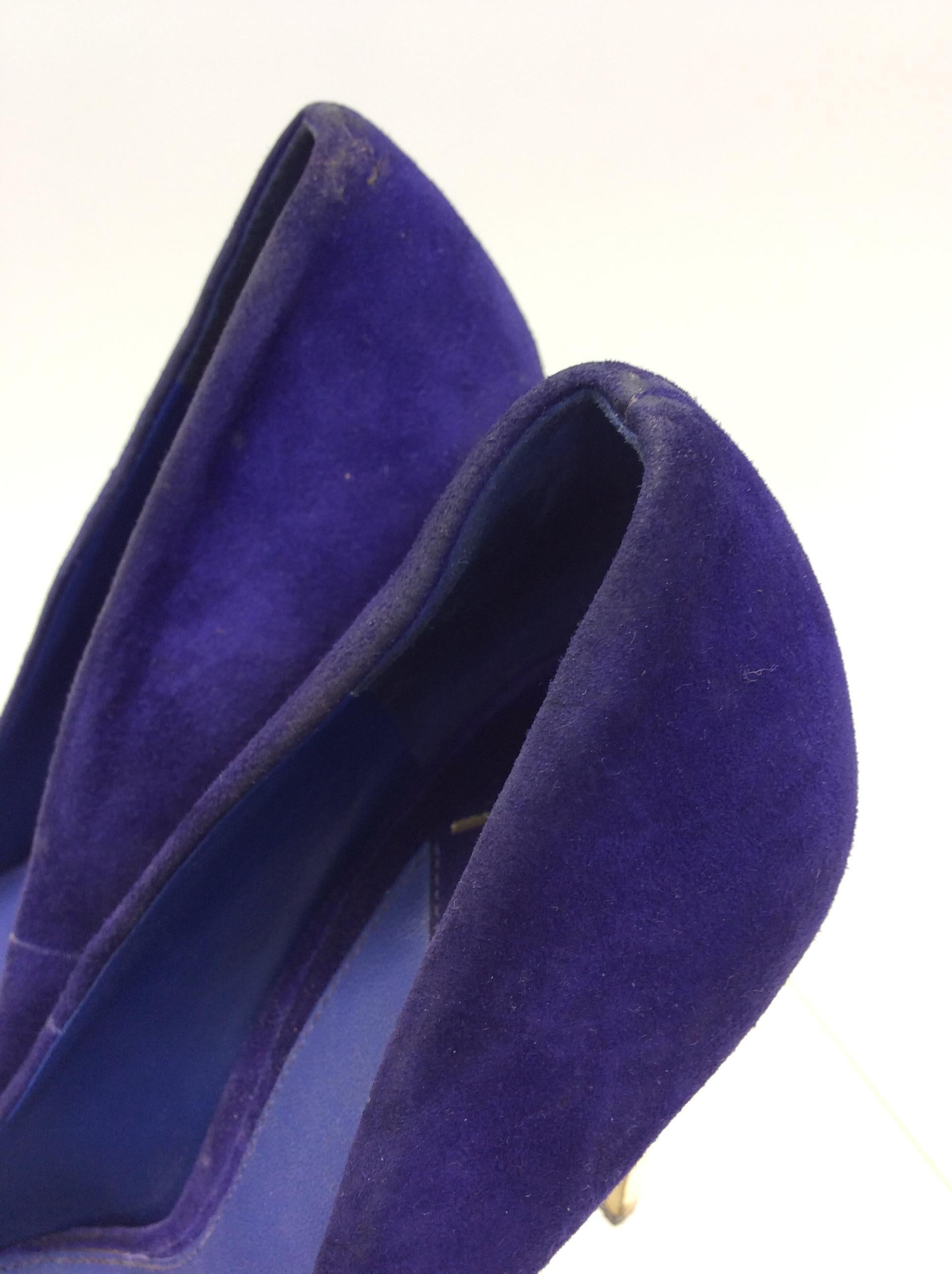 Brian Atwood Multi-Colored Suede Heels For Sale 2