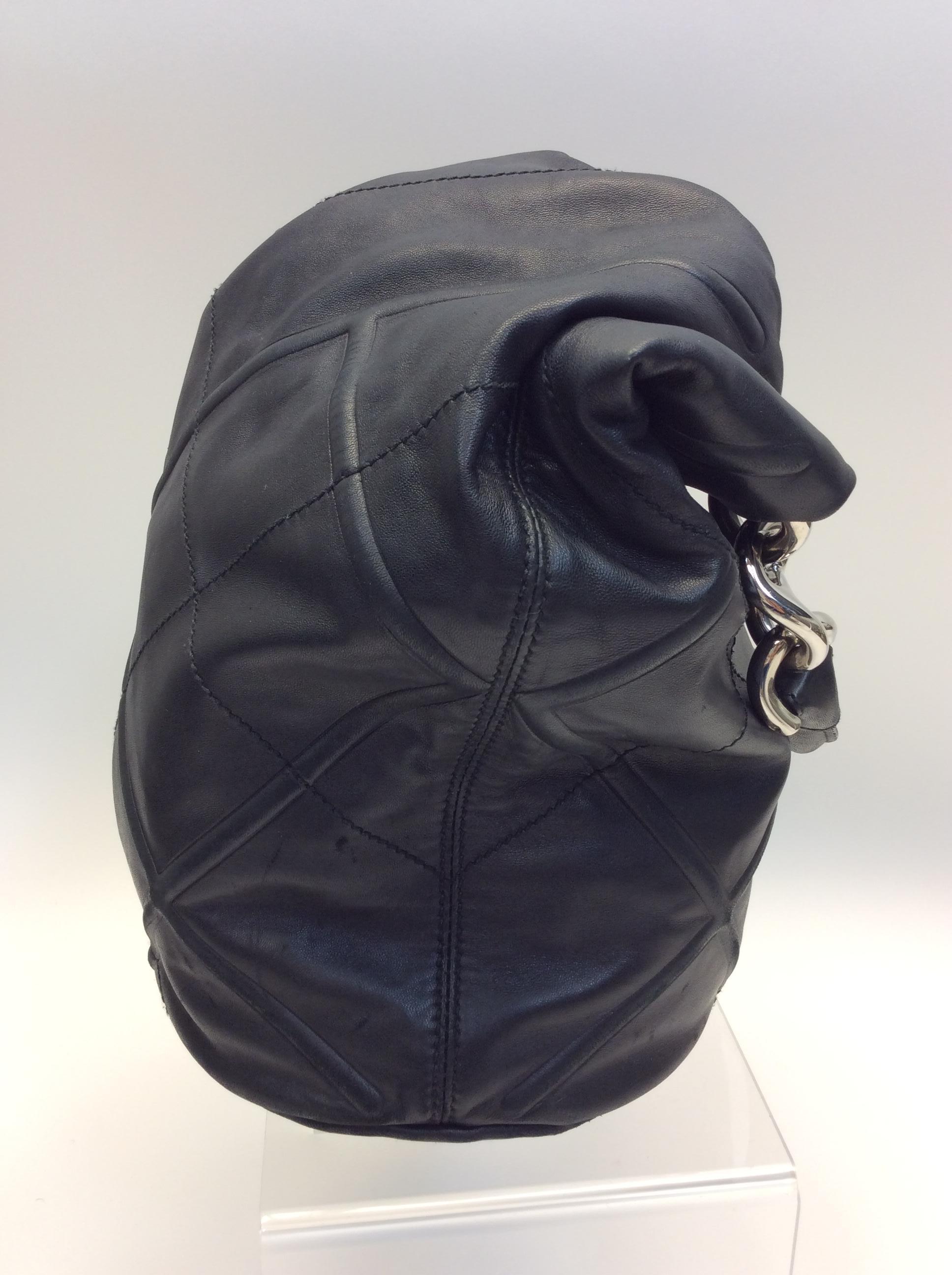 Women's Salvatore Ferragamo Black Leather Bucket Bag For Sale