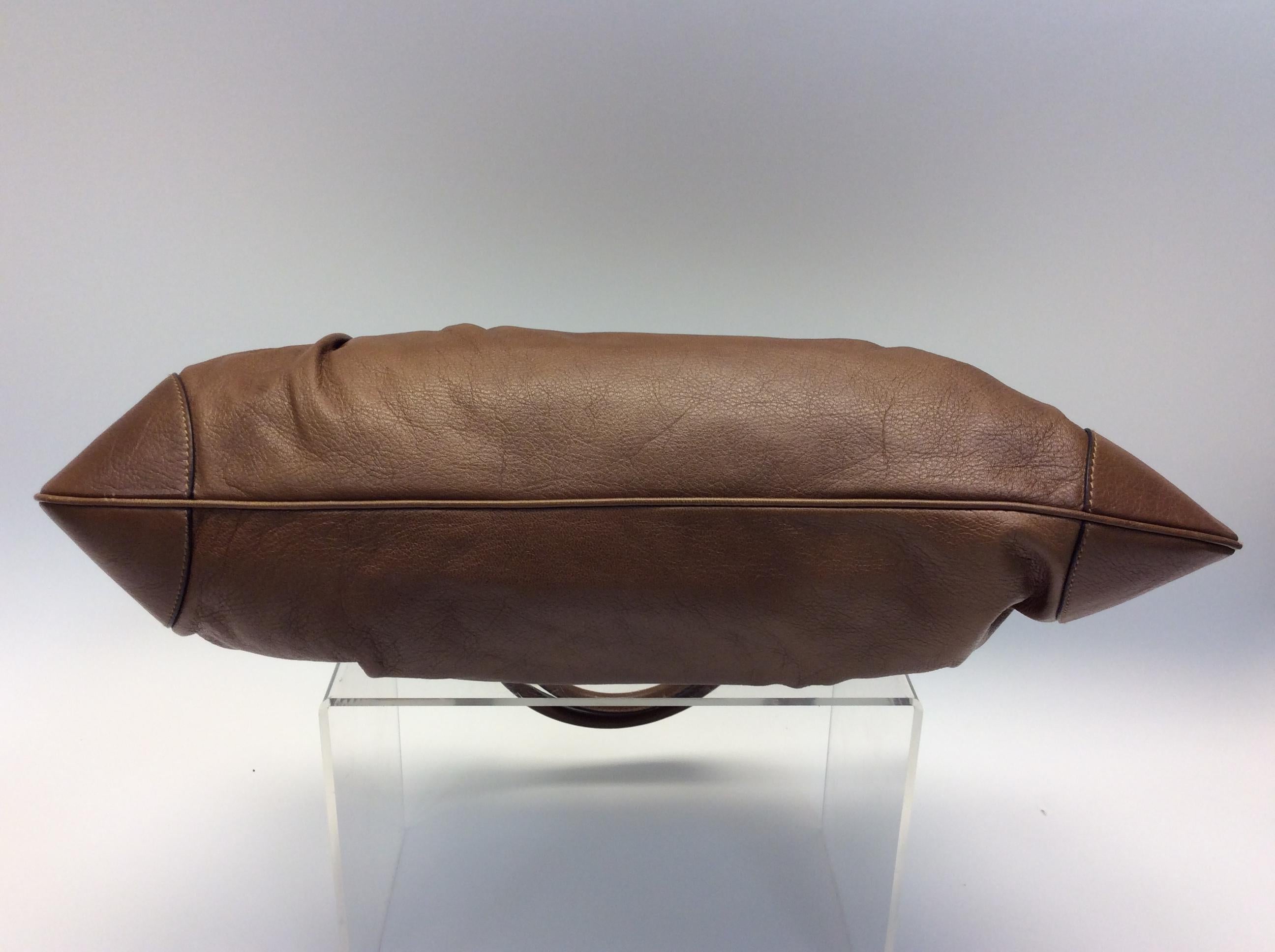 Salvatore Ferragamo Brown Leather Shoulder Bag For Sale 1