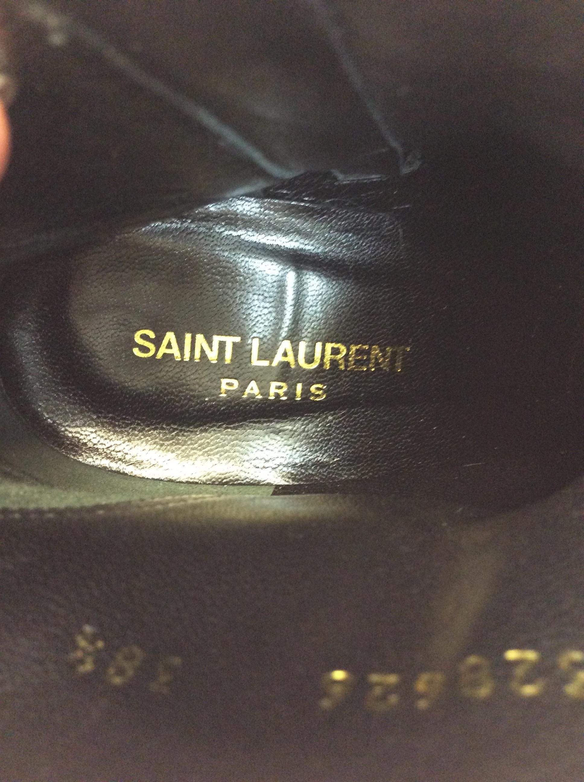 Saint Laurent Black Leather Bootie For Sale 4