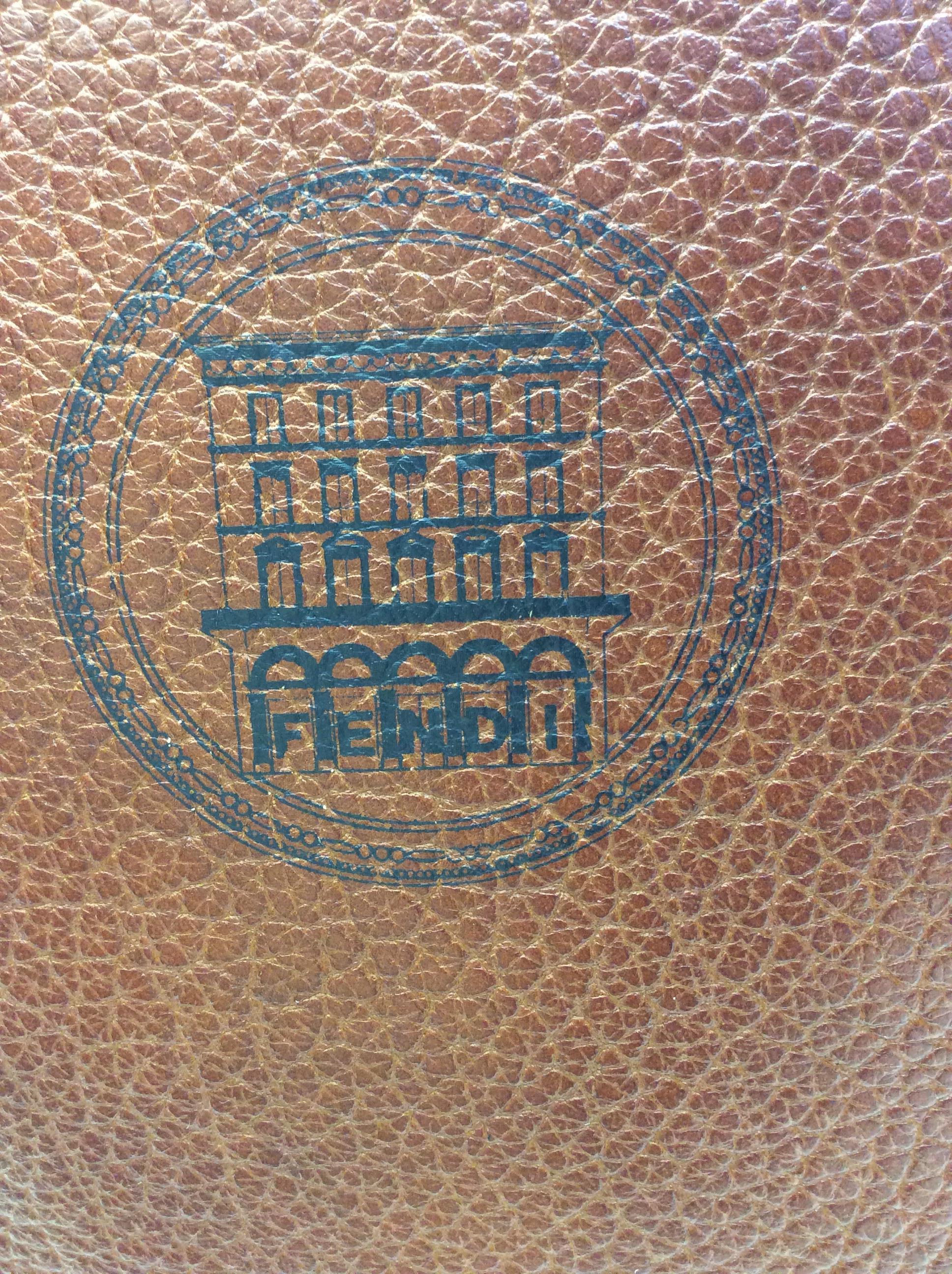 Fendi Monogram Brown Drawstring Bucket Bag For Sale 1