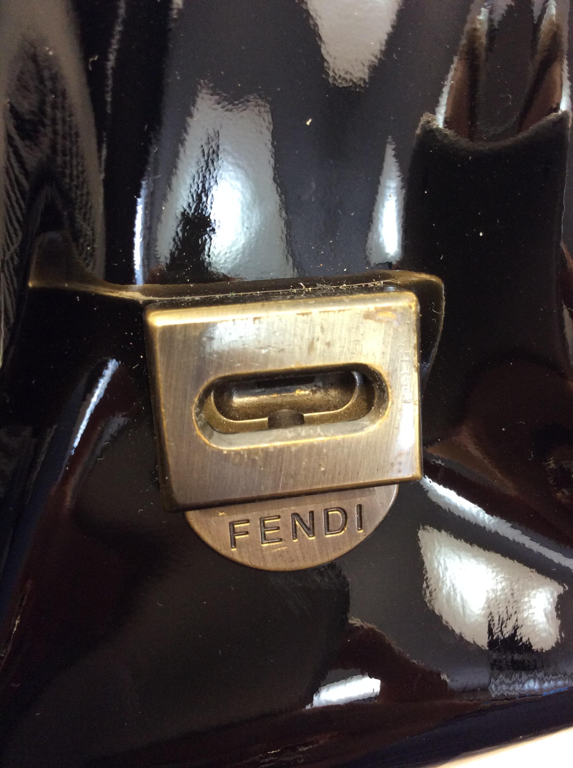 Fendi Black Patent Leather Handbag 2