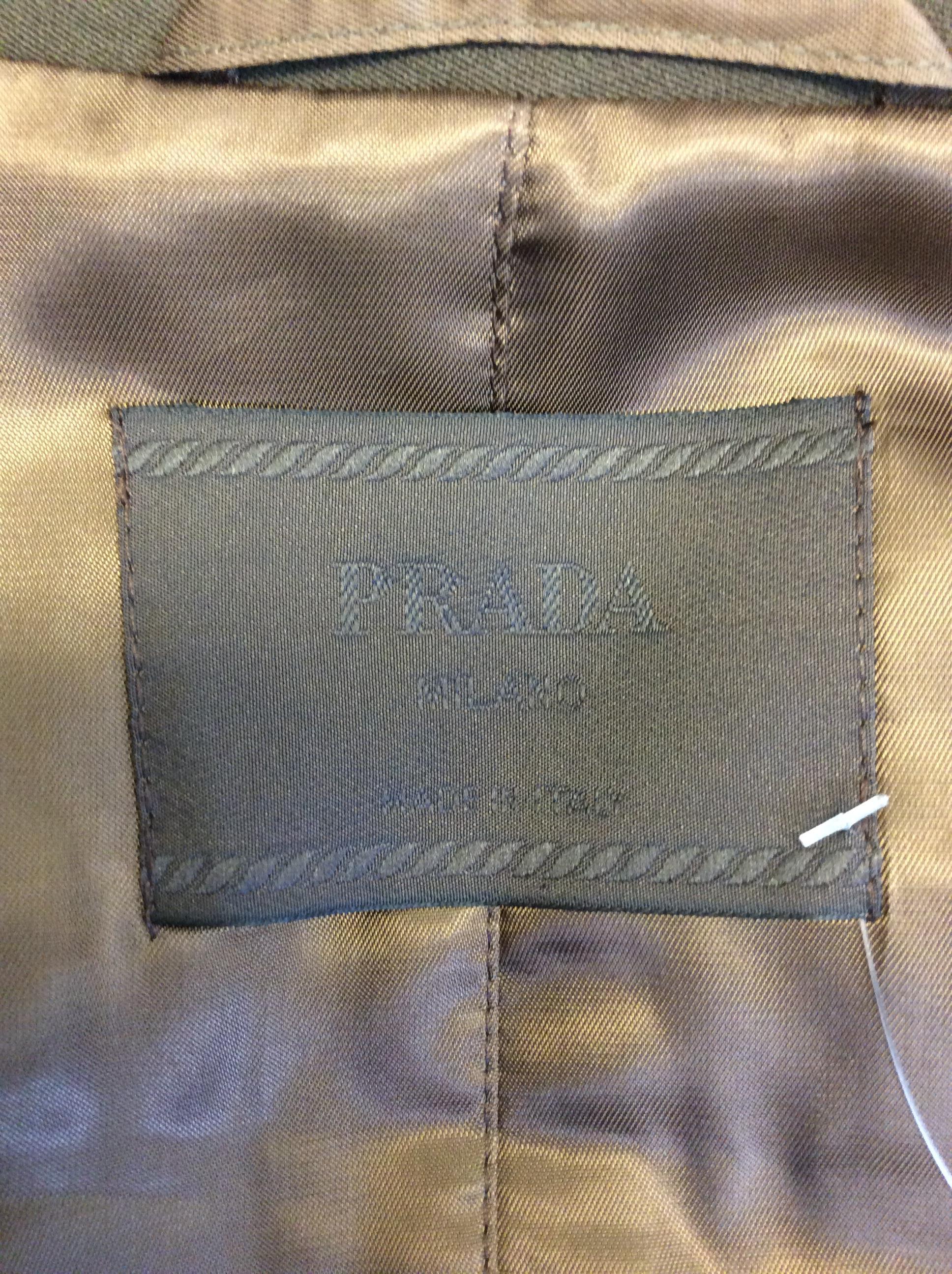 Prada Tan and Brown Belted Coat For Sale 5