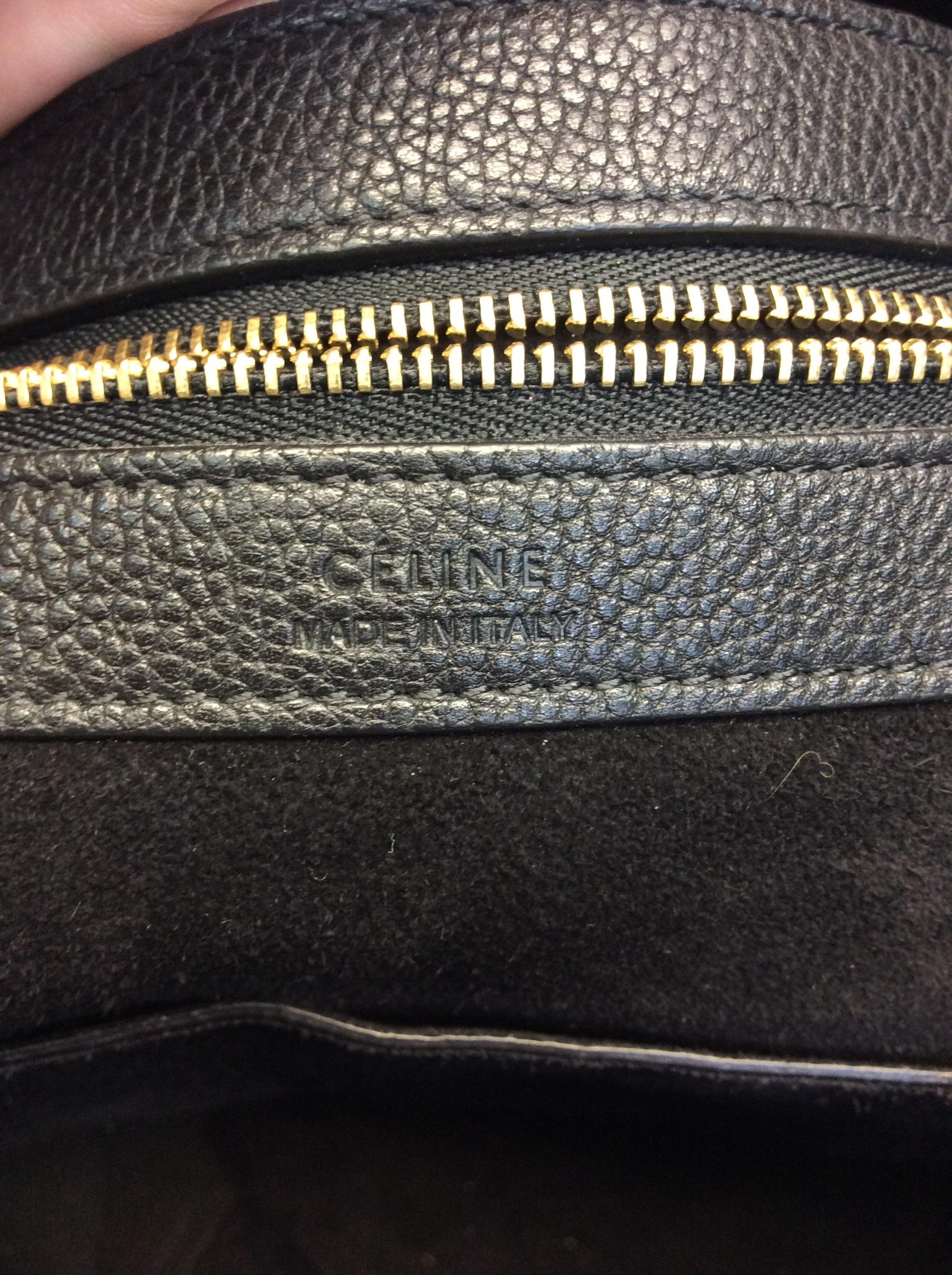 Celine Cabas Black Leather Tote For Sale 2