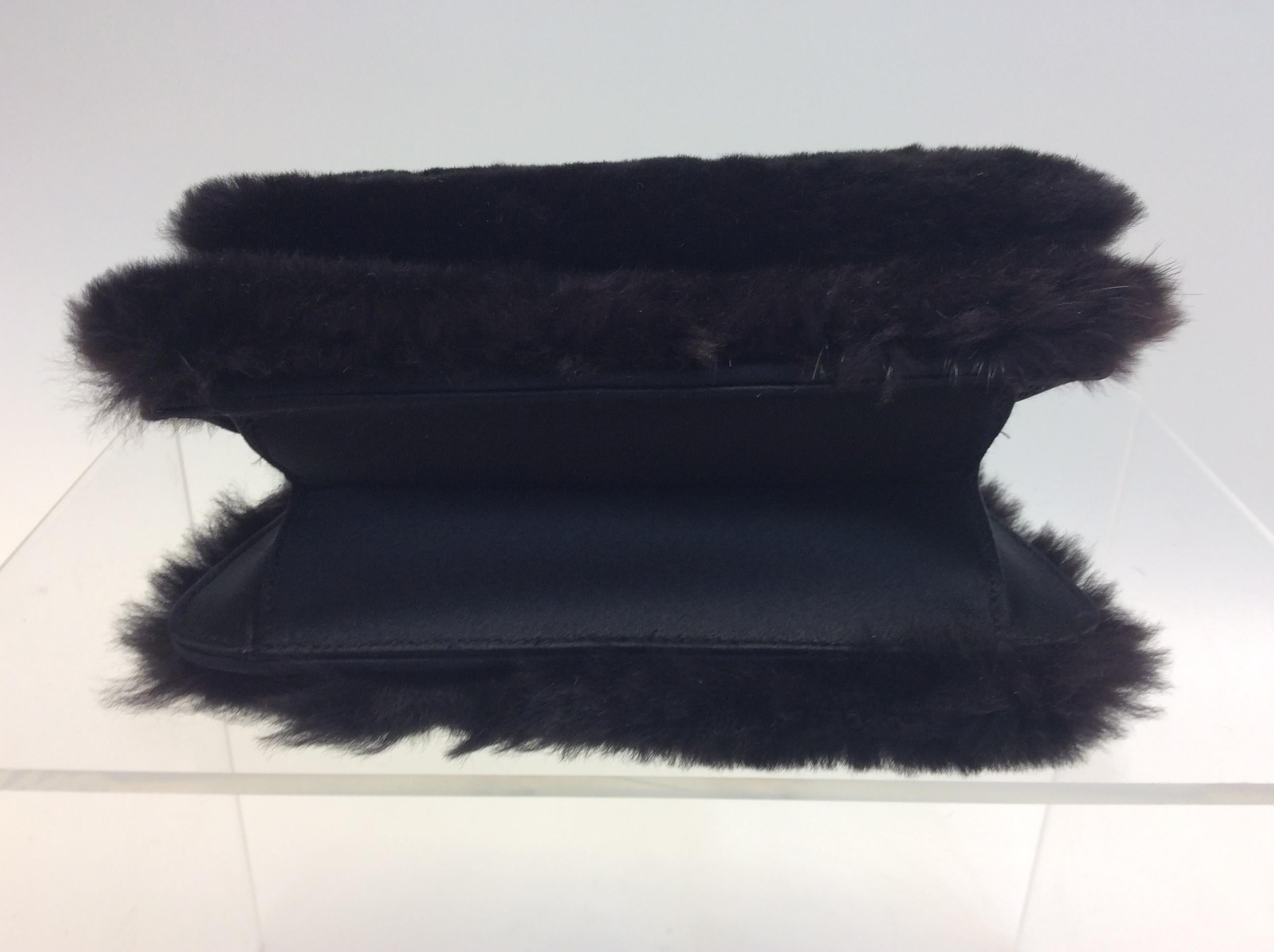 Judith Leiber Black Mink Handbag For Sale 1