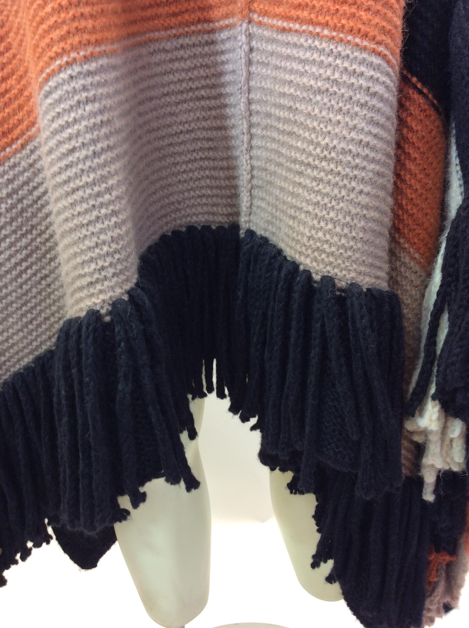 Sonia Rykiel Stripe Wool Cape For Sale 2
