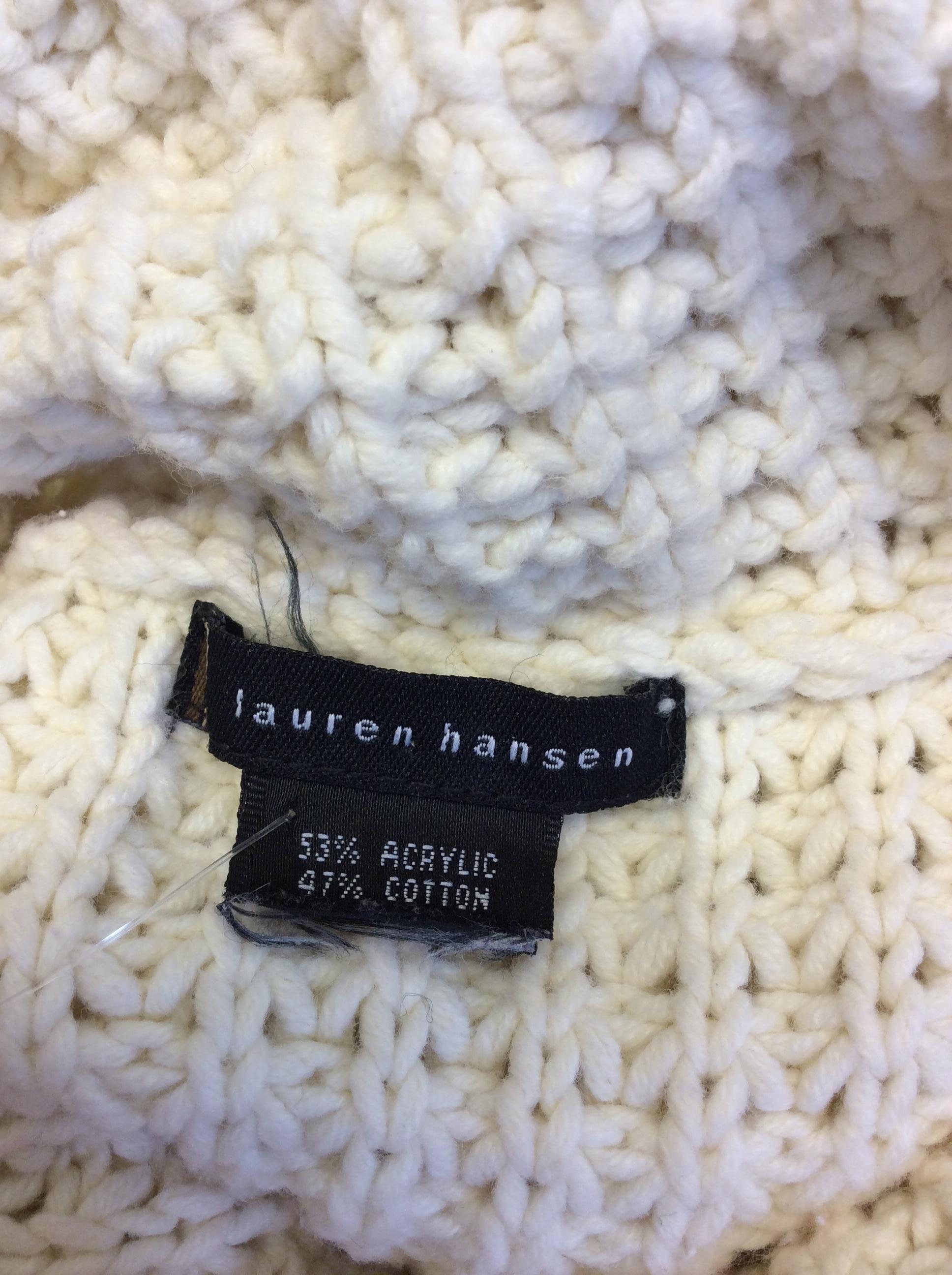Lauren Hansen Off White Knit Sweater In Excellent Condition For Sale In Narberth, PA