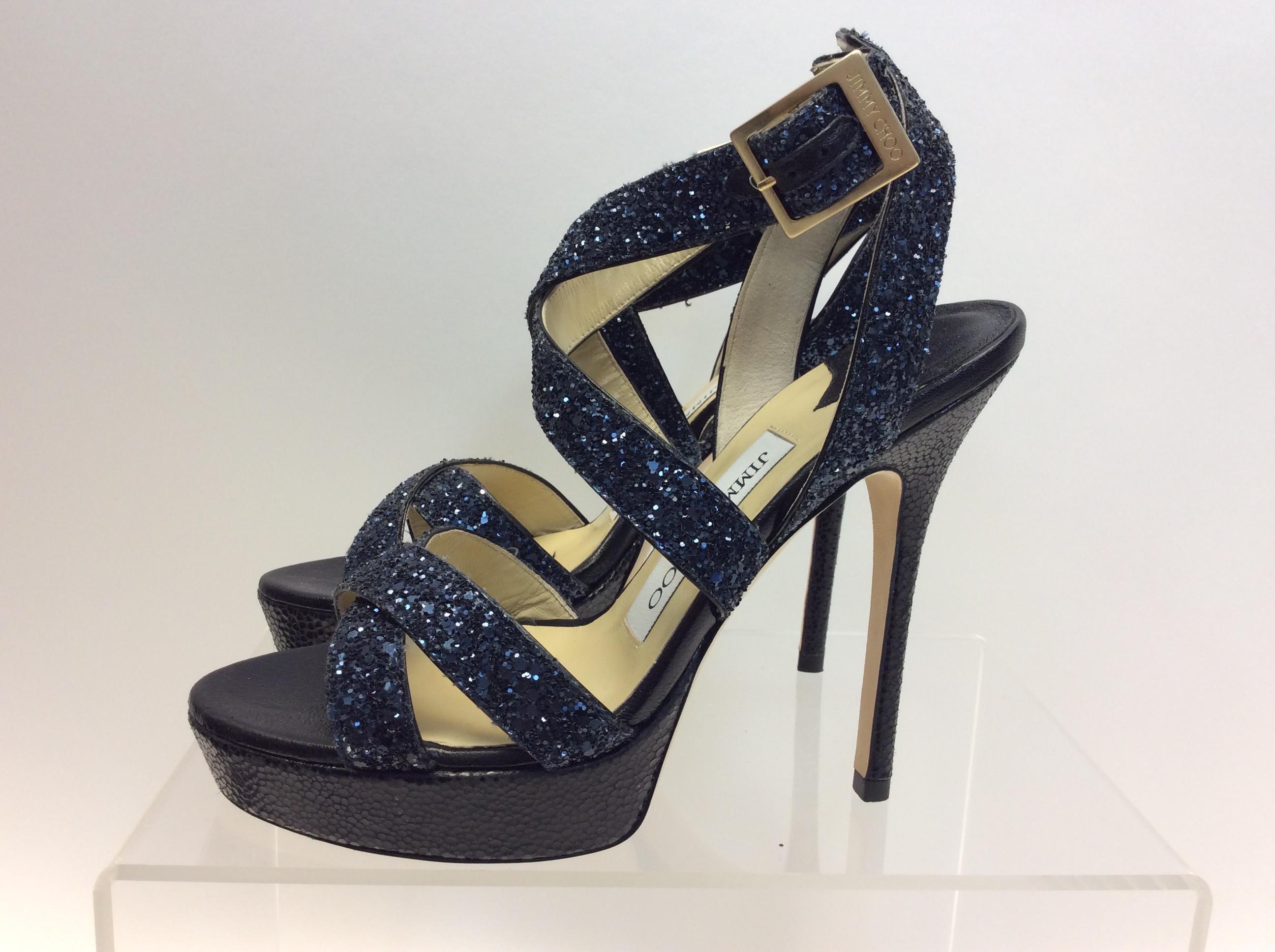 Jimmy Choo Blue Beaded Strappy Sandal
$499
Made in Italy
Size 36
1” platform
5” heel