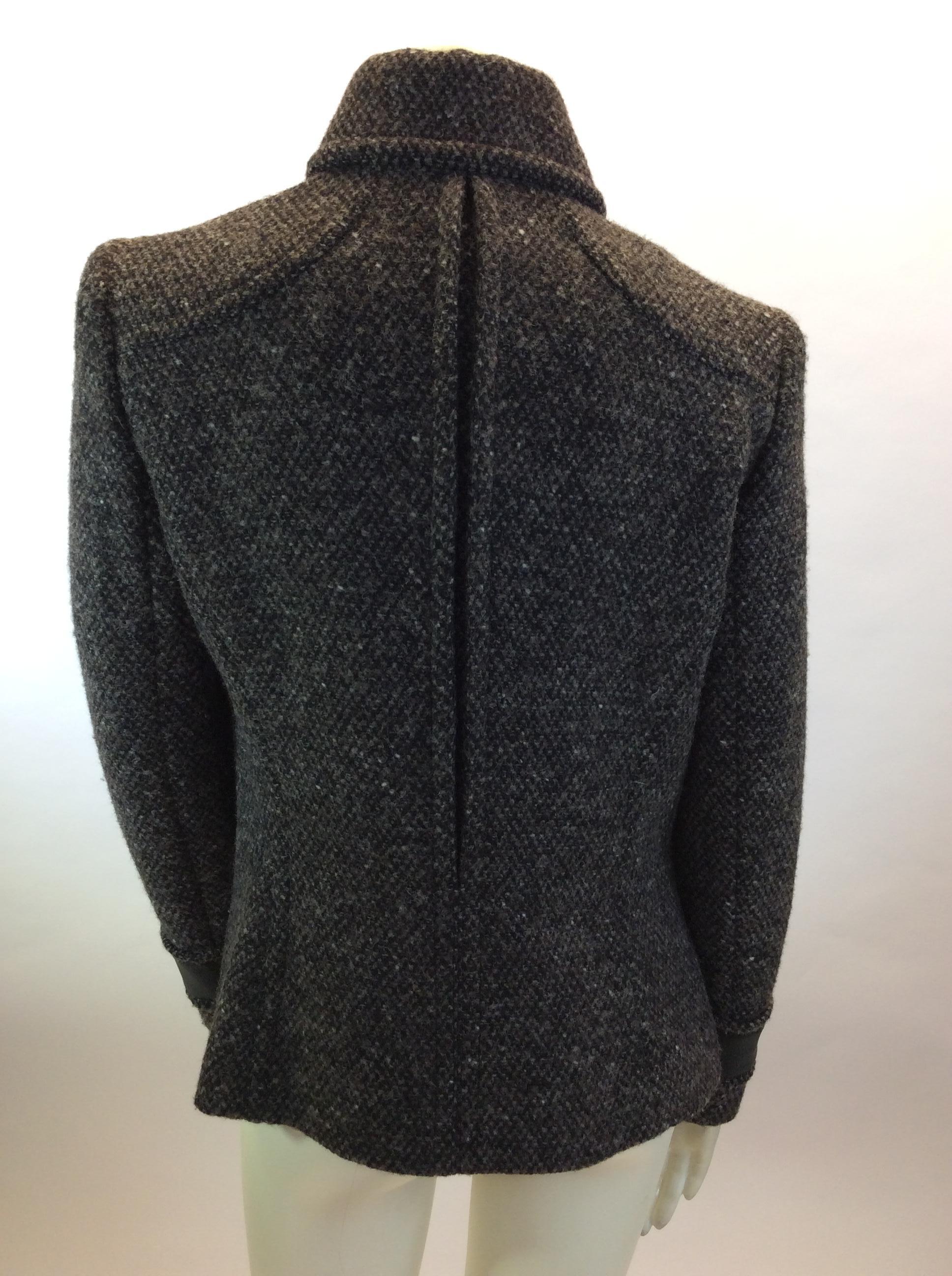 Black Dolce & Gabbana Grey Tweed Wool Jacket For Sale