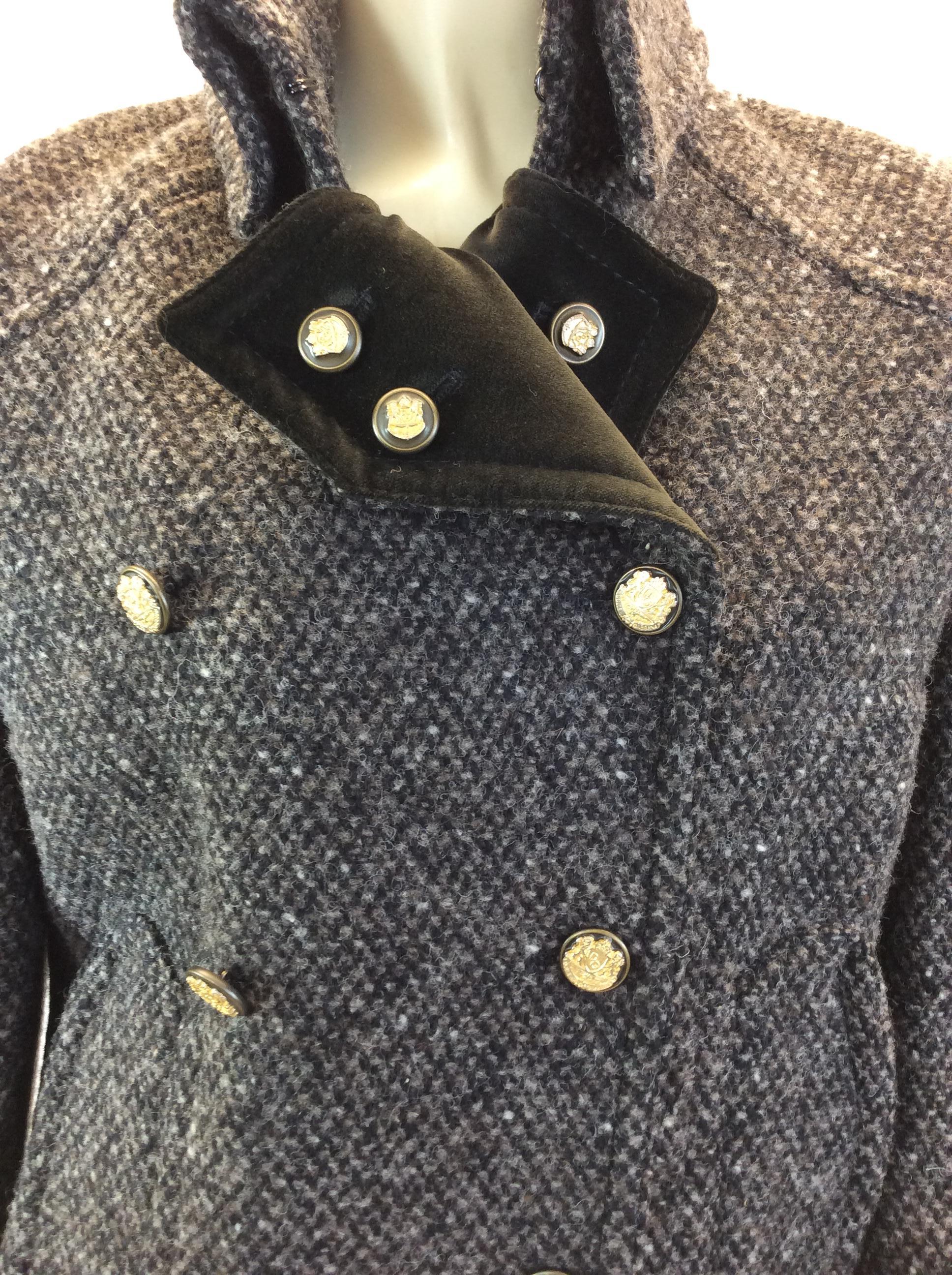 Women's Dolce & Gabbana Grey Tweed Wool Jacket For Sale