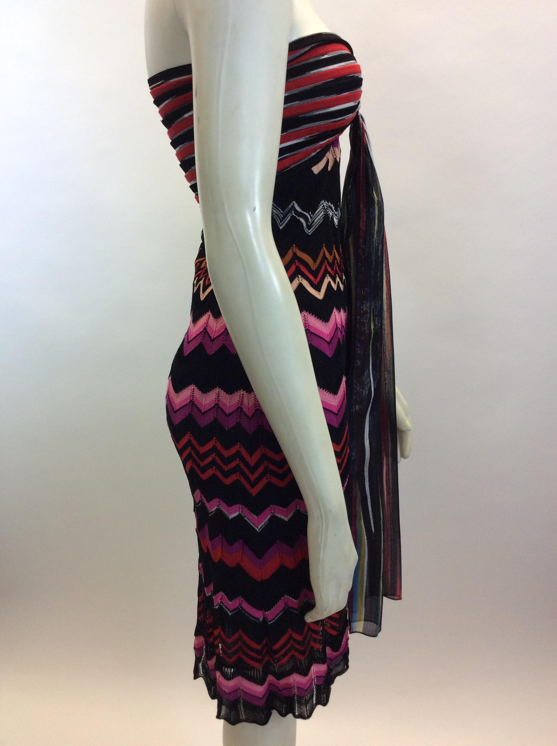 Missoni Multi-Color Striped Strapless Dress In Excellent Condition For Sale In Narberth, PA