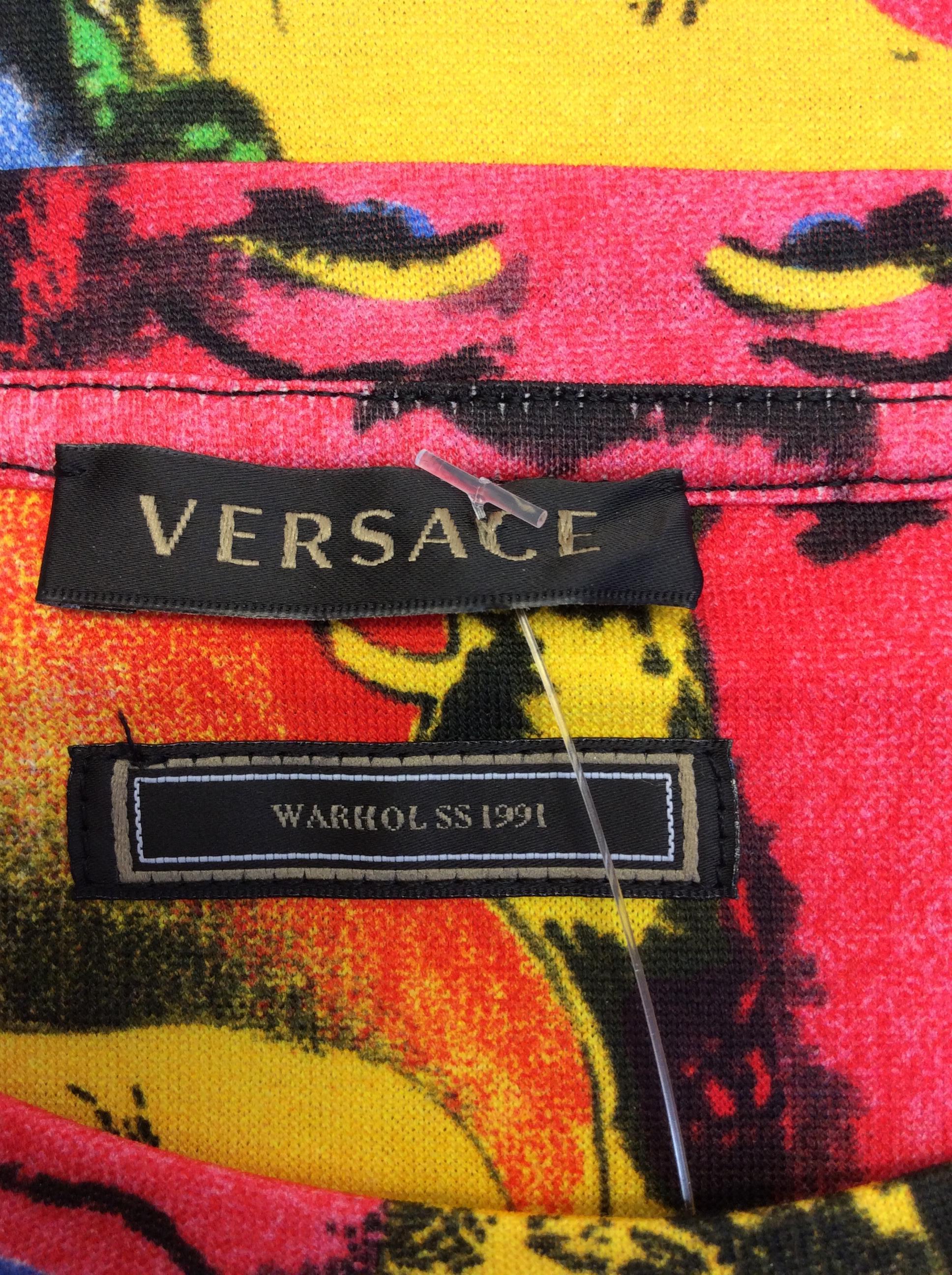 Versace Limited Edition Andy Warhol Tribute Shirt In Excellent Condition In Narberth, PA