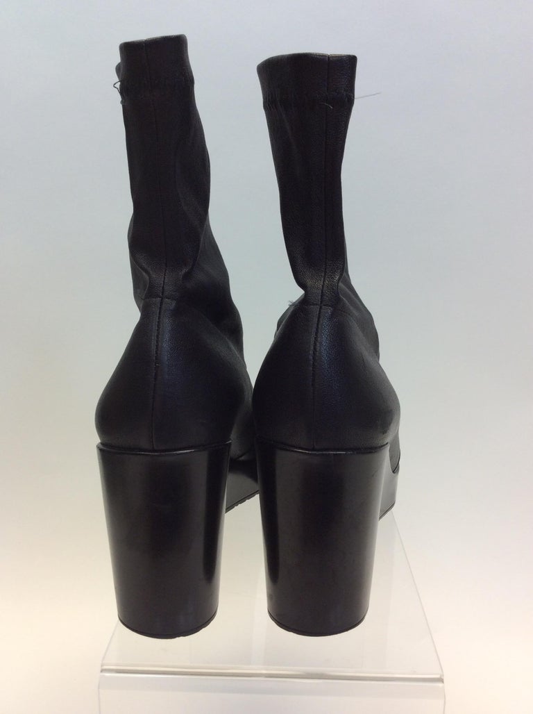 Robert Clergerie Black Leather Wedge Boots For Sale at 1stDibs | robert ...