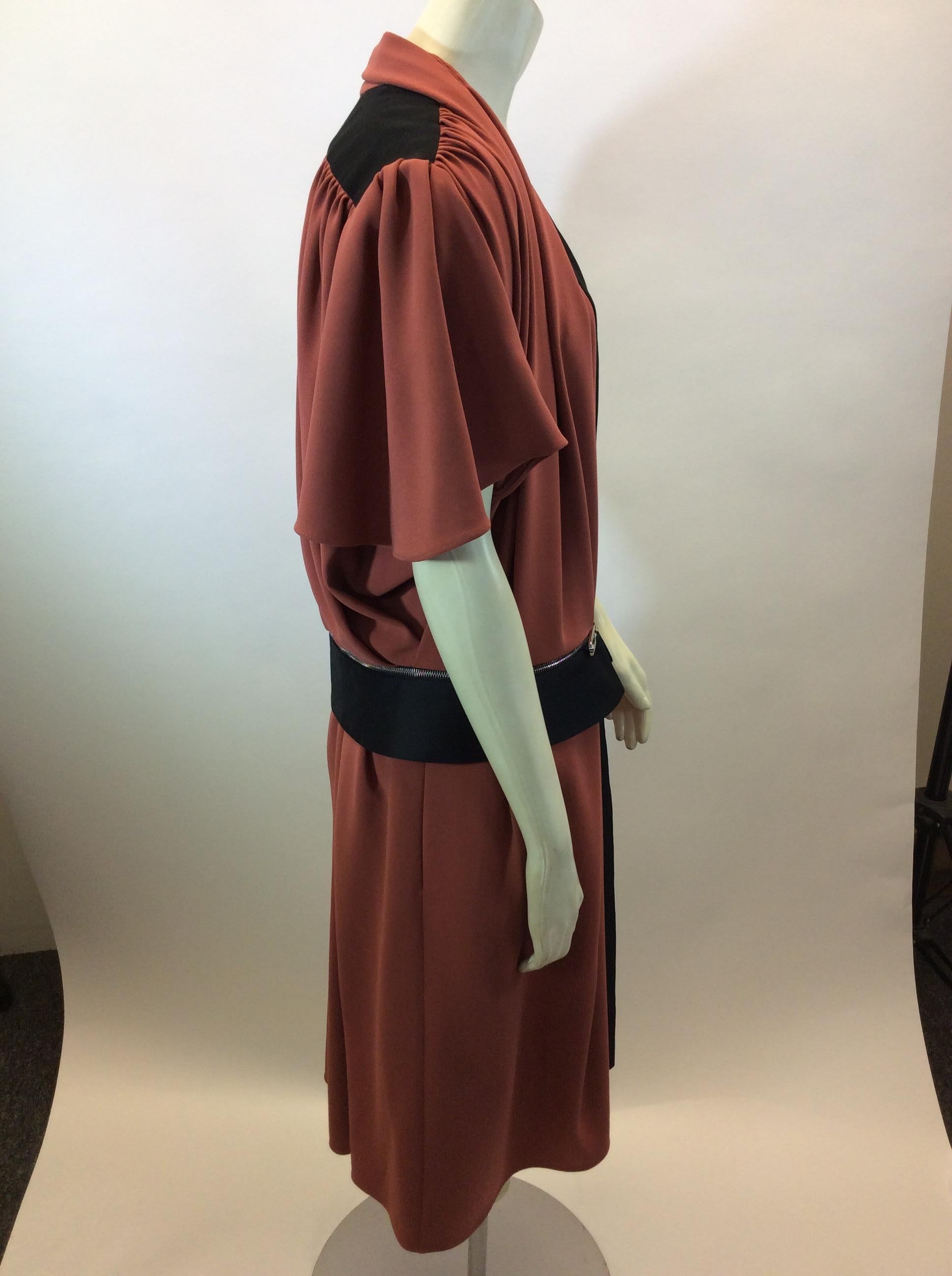 Balenciaga Pumpkin Orange and Black Dress/Coat In Excellent Condition For Sale In Narberth, PA