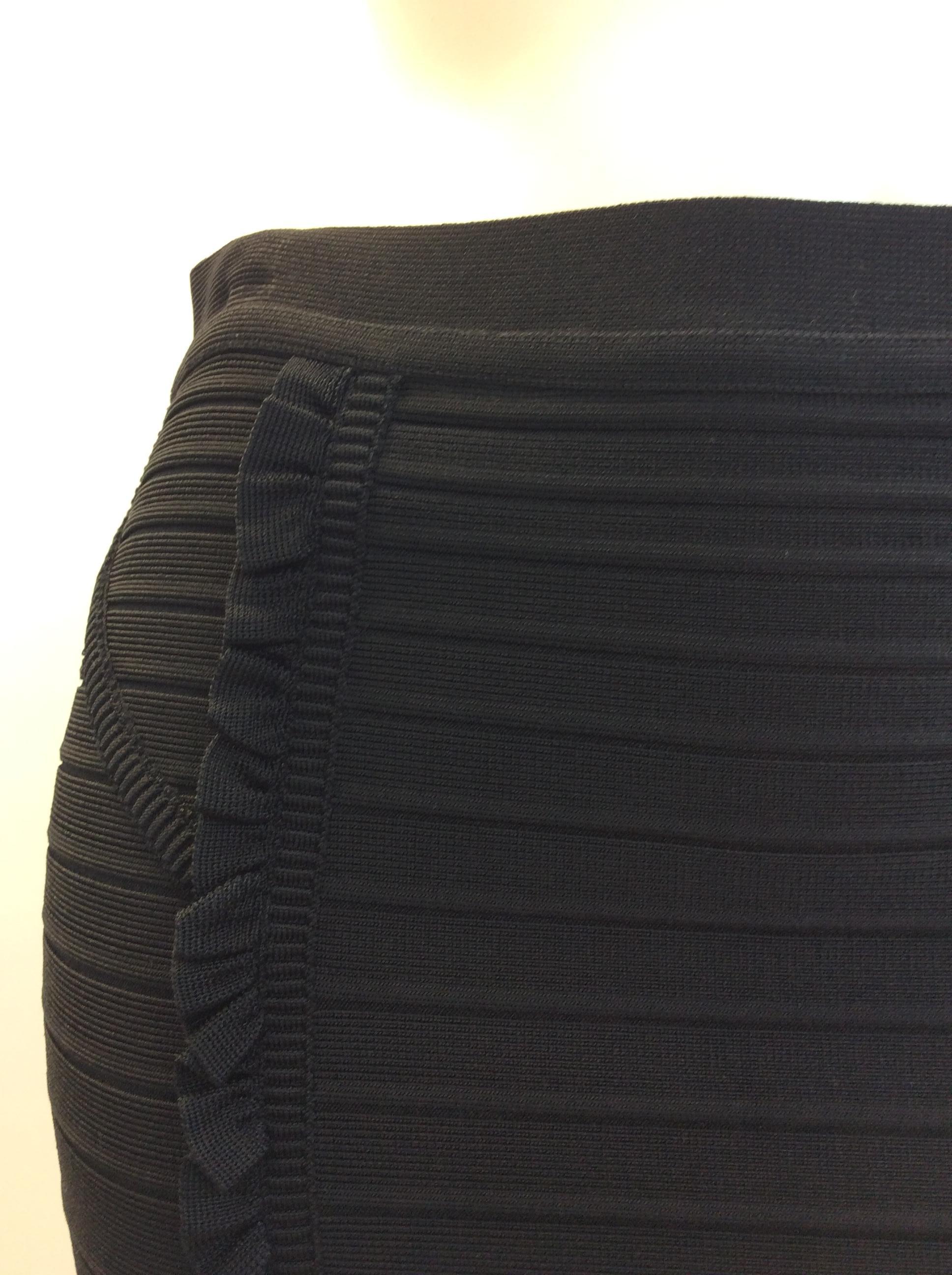 Herve Leger Black Ruffle Skirt NWT For Sale 1
