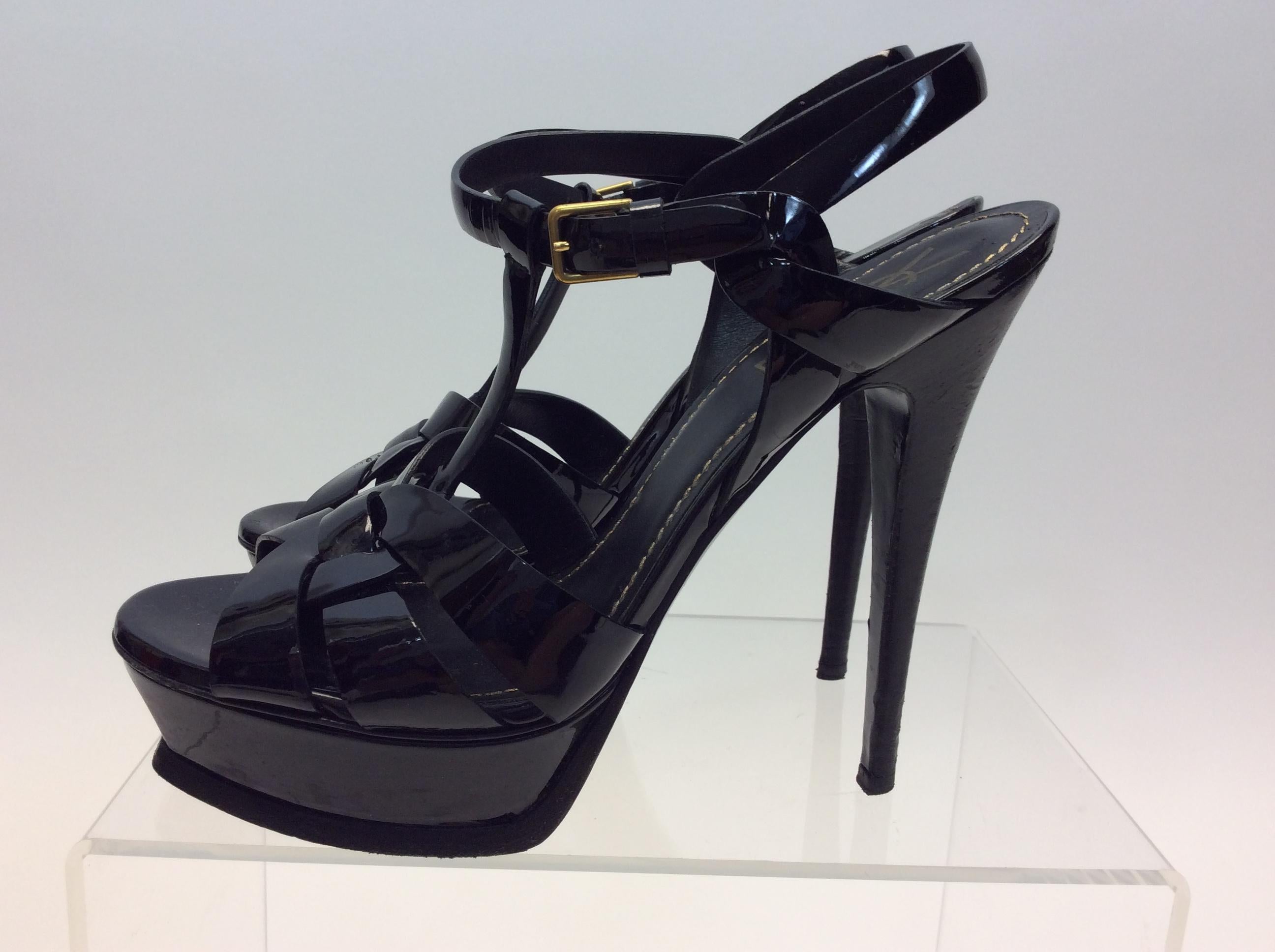 Yves Saint Laurent Black Patent Leather Tribute Heels

Made in Italy
Leather
Size 39
1” Platform
5.5” Heel