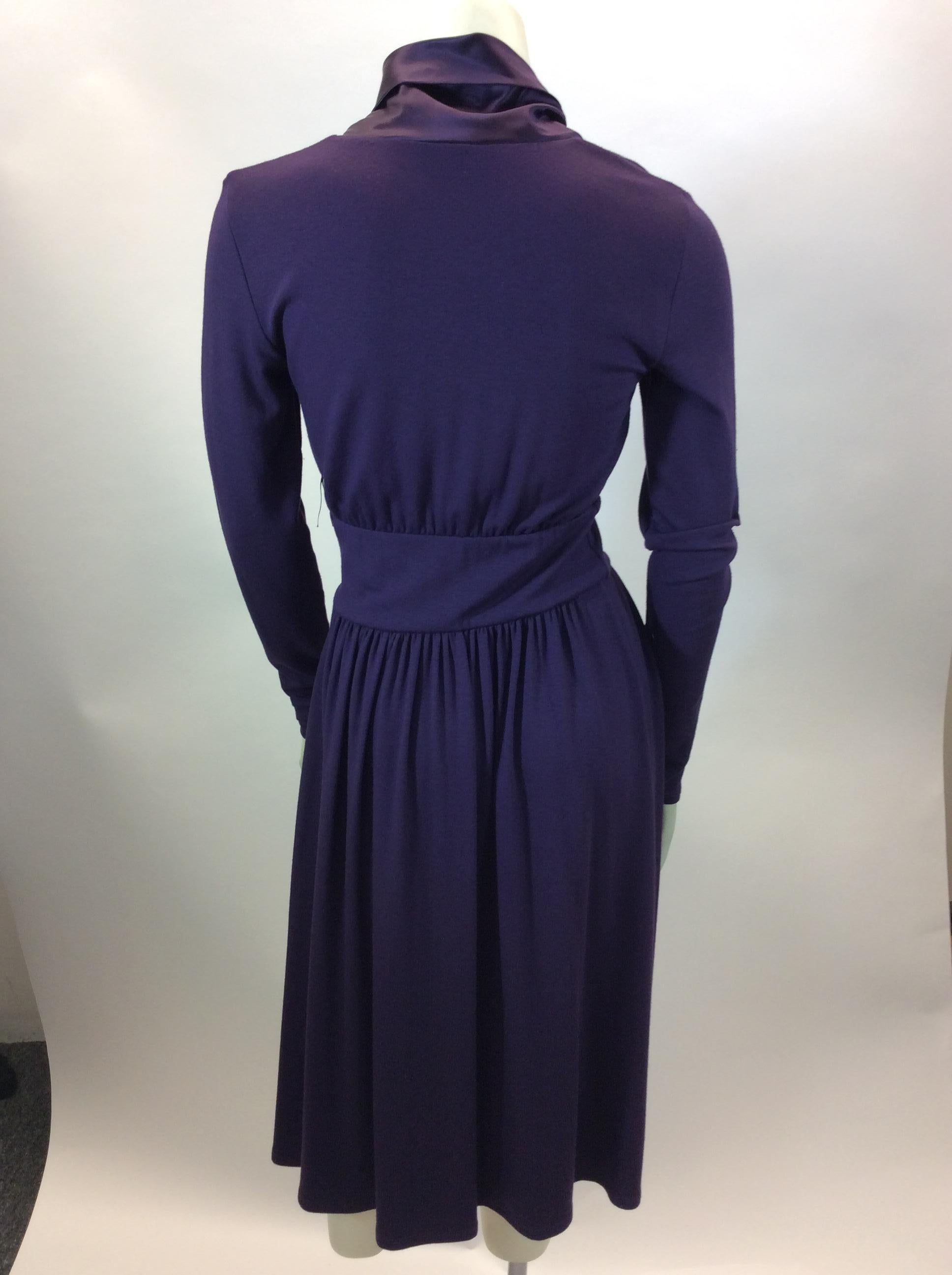 Black Max Mara Purple Long Sleeve Dress For Sale