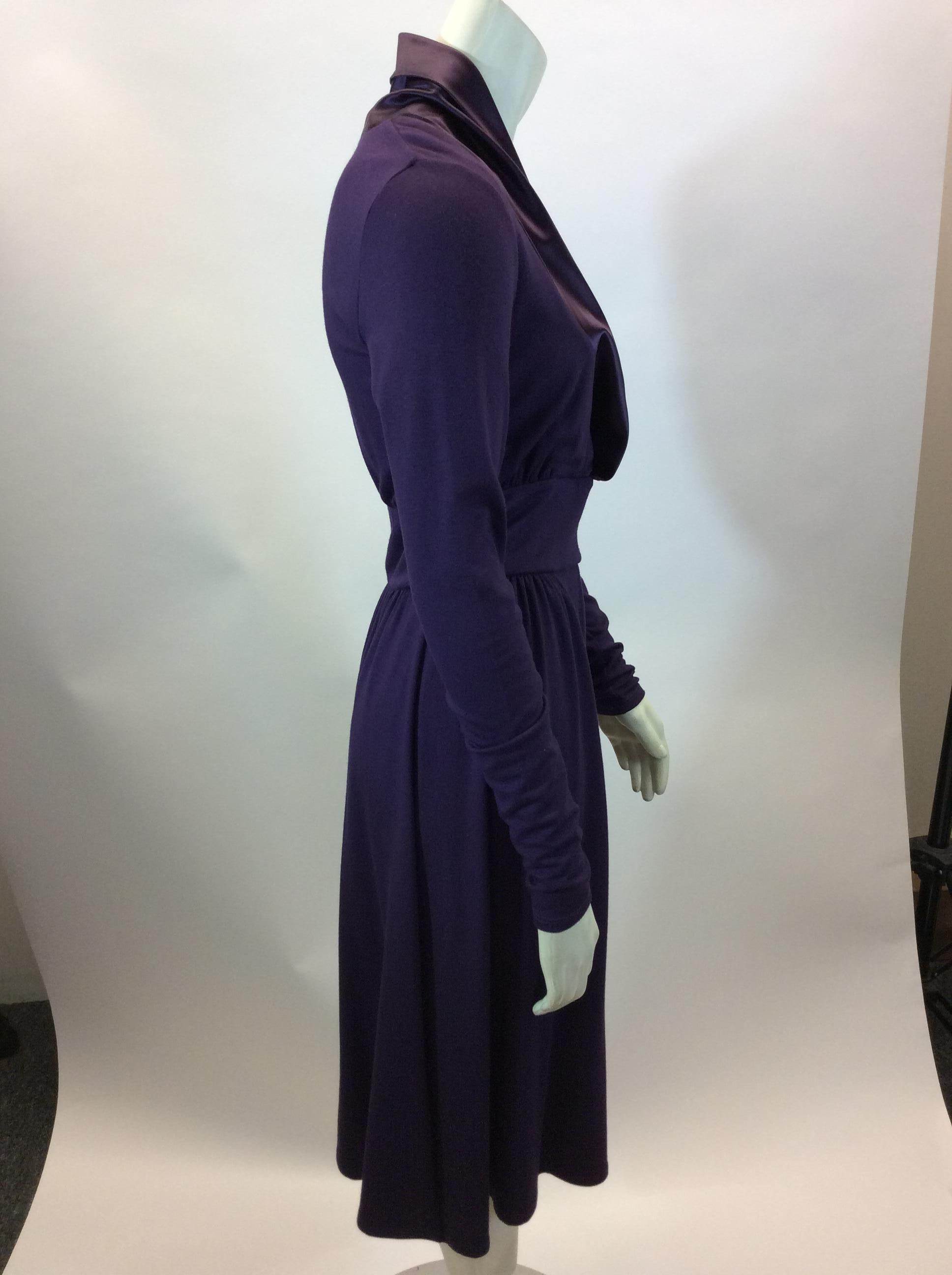 Max Mara Purple Long Sleeve Dress In Good Condition For Sale In Narberth, PA