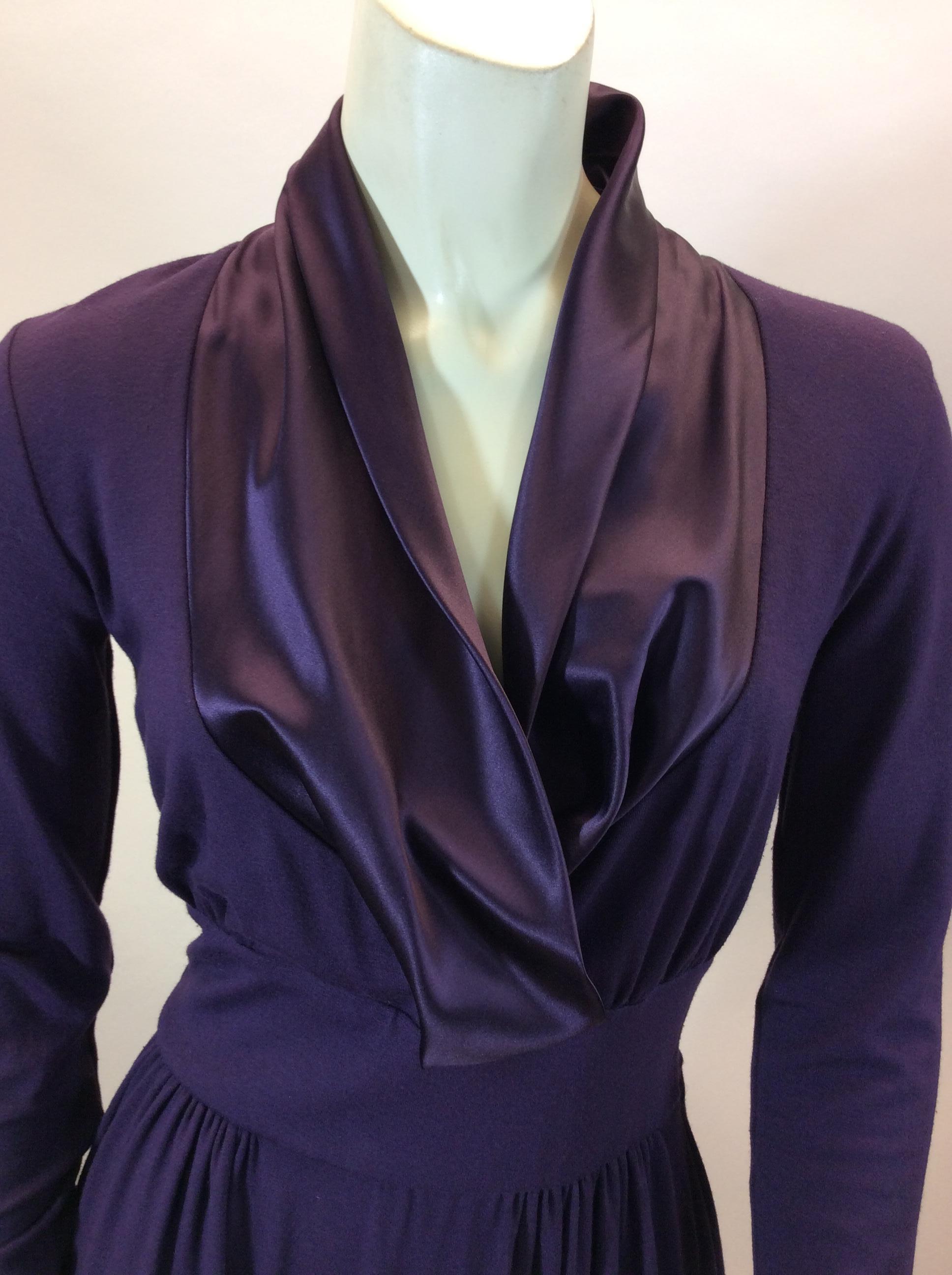 Women's Max Mara Purple Long Sleeve Dress For Sale