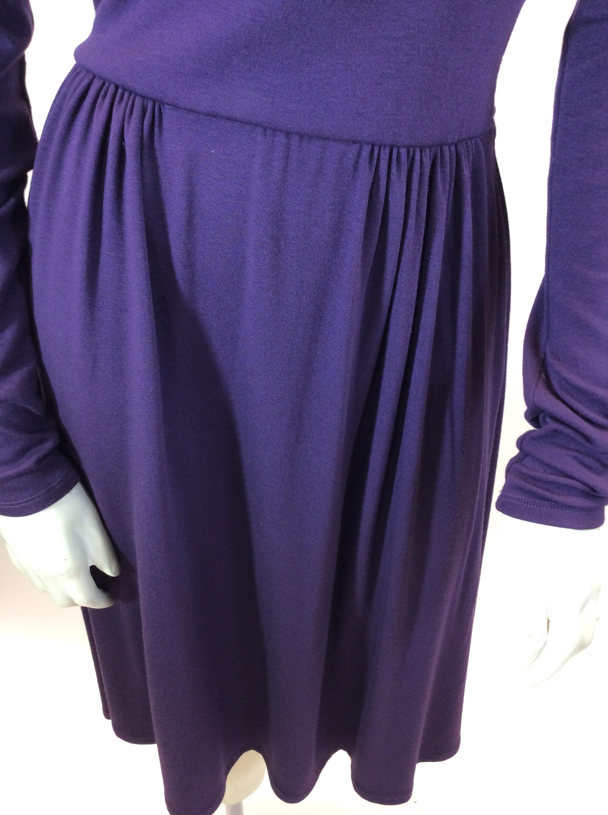 Max Mara Purple Long Sleeve Dress For Sale 1