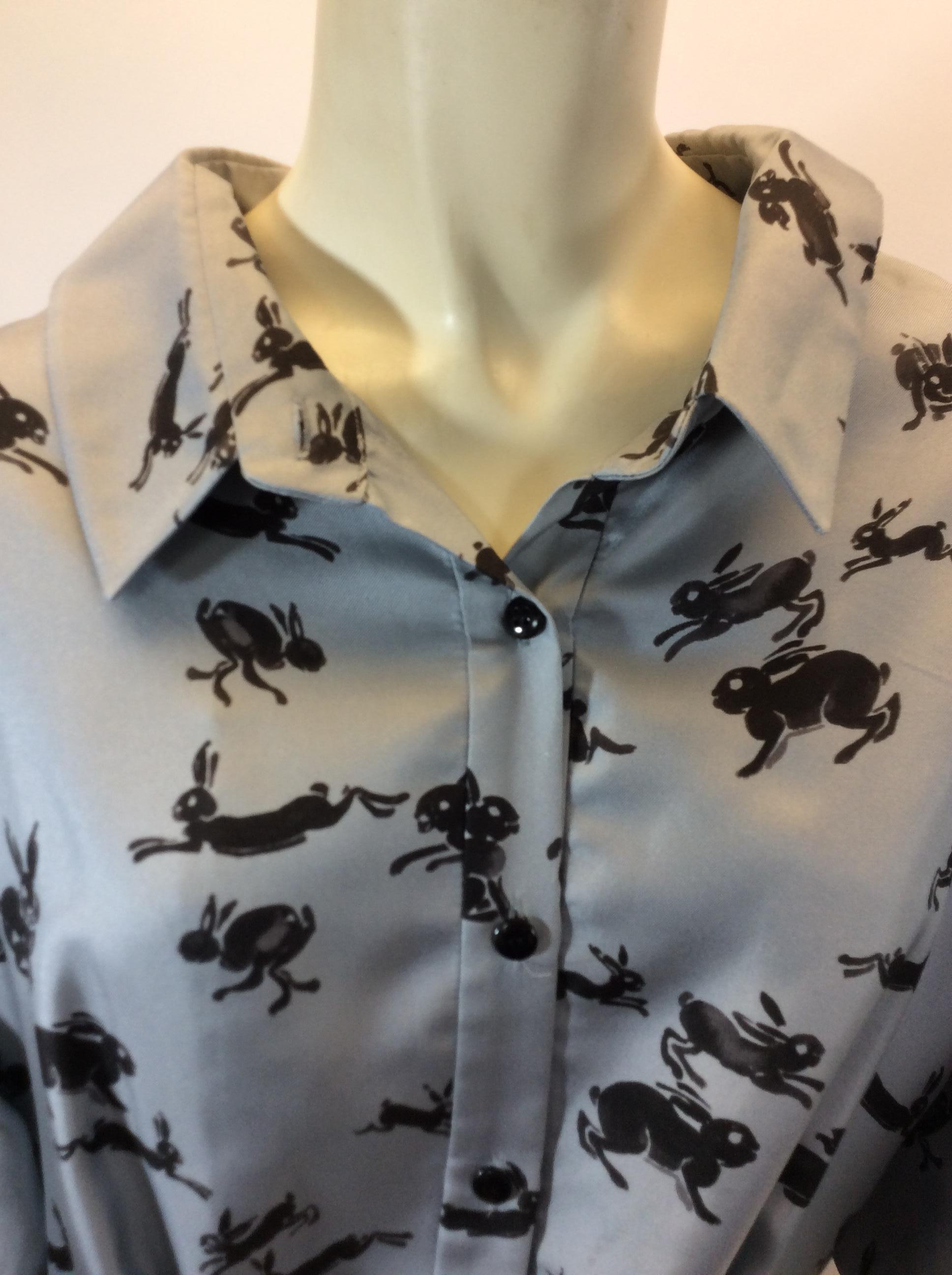 Carolina Herrera Blue Bunny Print Dress 1