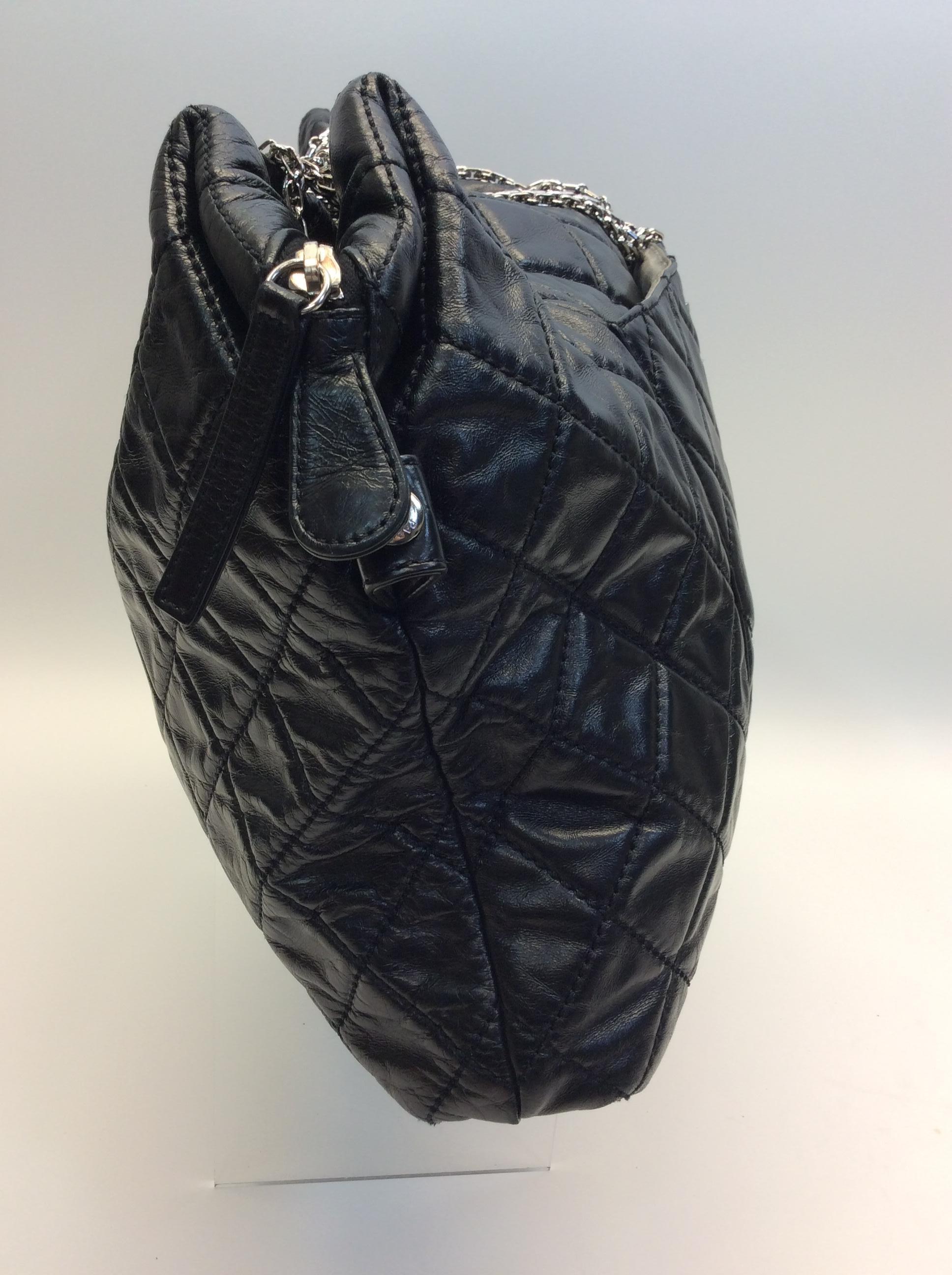 Women's Chanel Large Black Leather Quilted Satchel For Sale