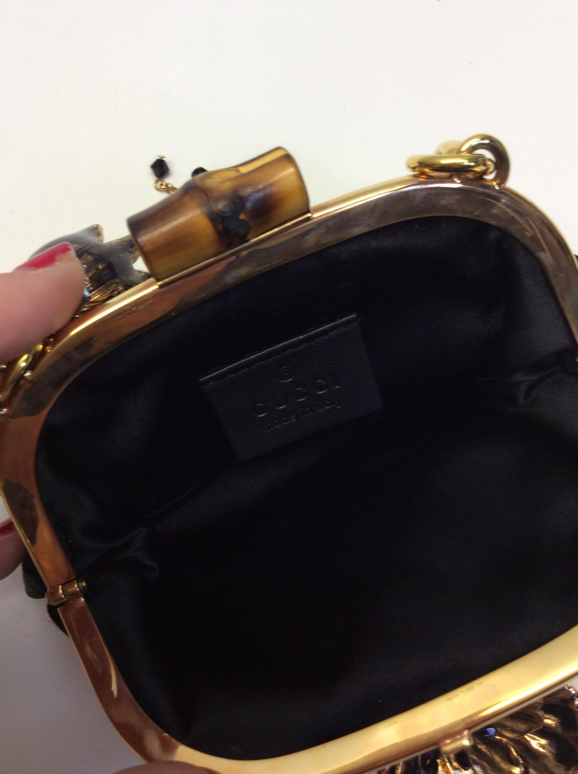 Gucci Small Black Satin Bloom Handbag 5