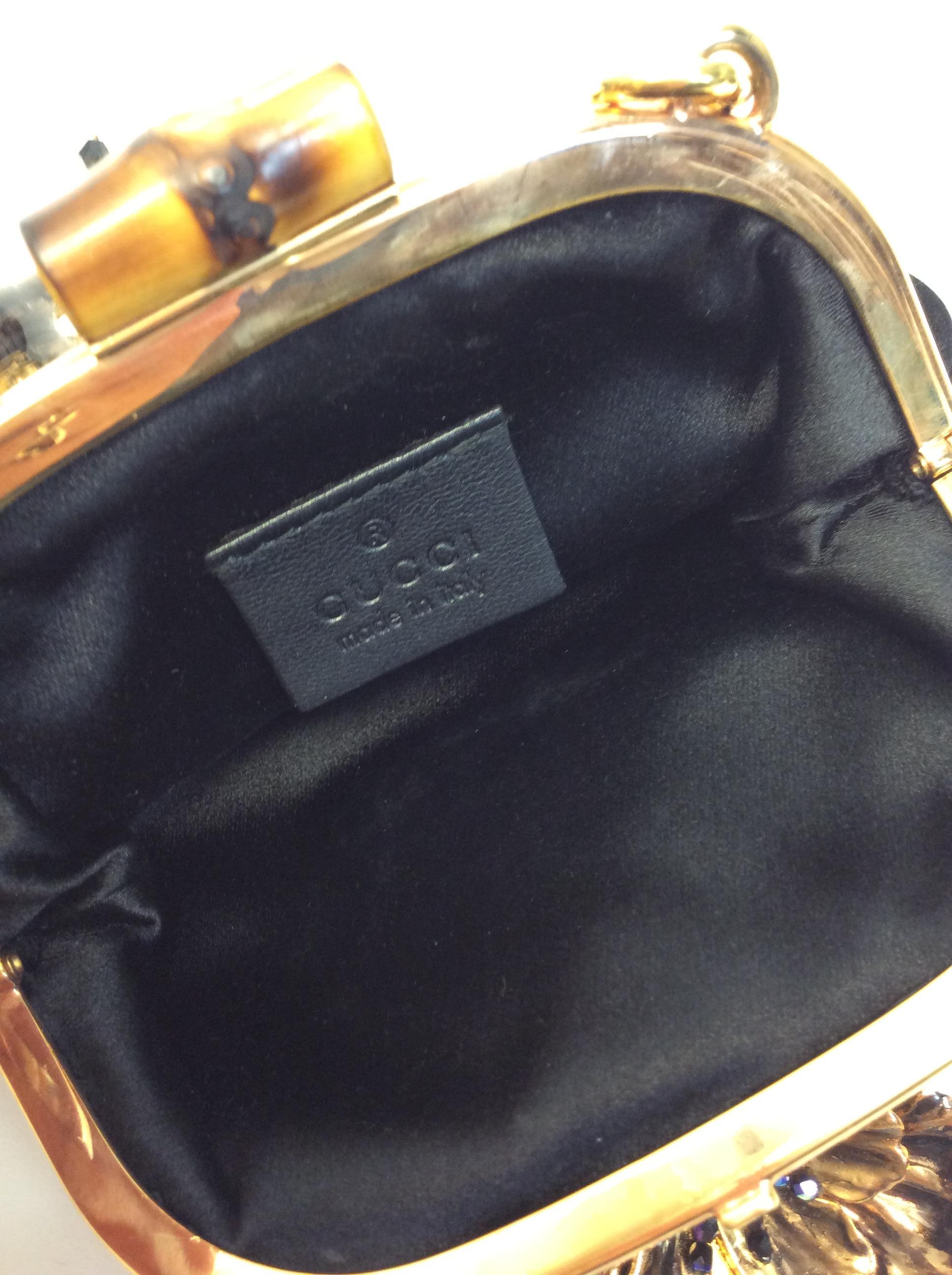 Gucci Small Black Satin Bloom Handbag 6