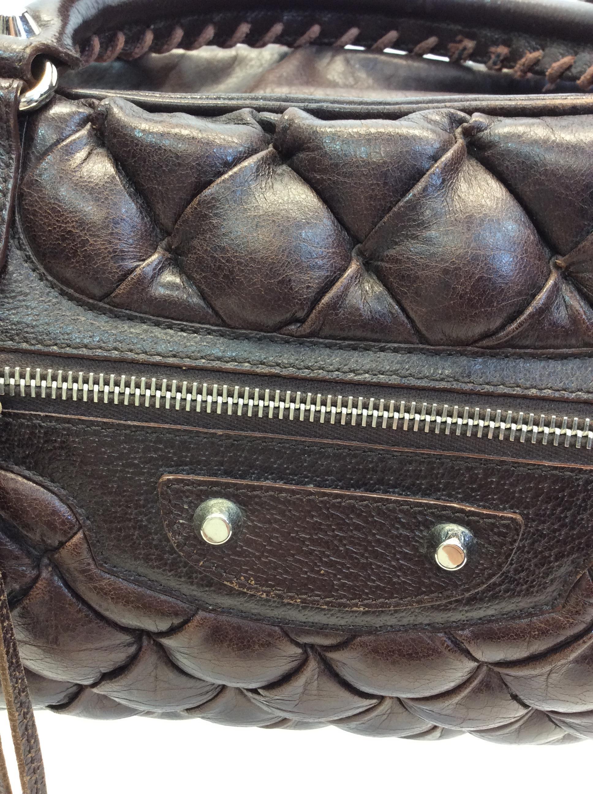 Balenciaga Brown Quilted Leather Handbag For Sale 1