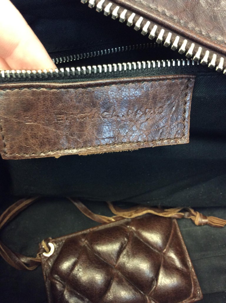 balenciaga brown leather bag