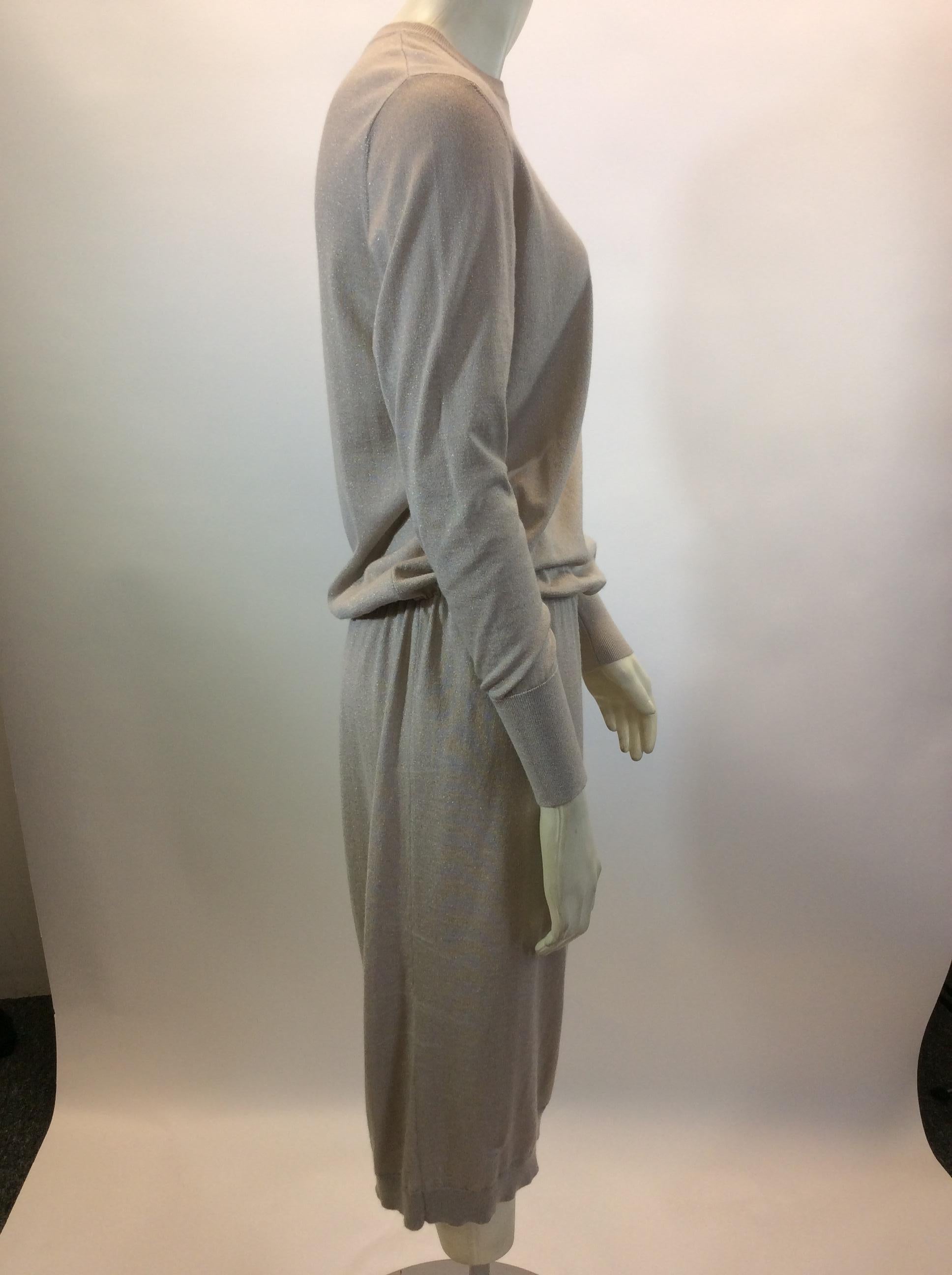 Brunello Cucinelli Tan Cashmere Dress In Good Condition In Narberth, PA