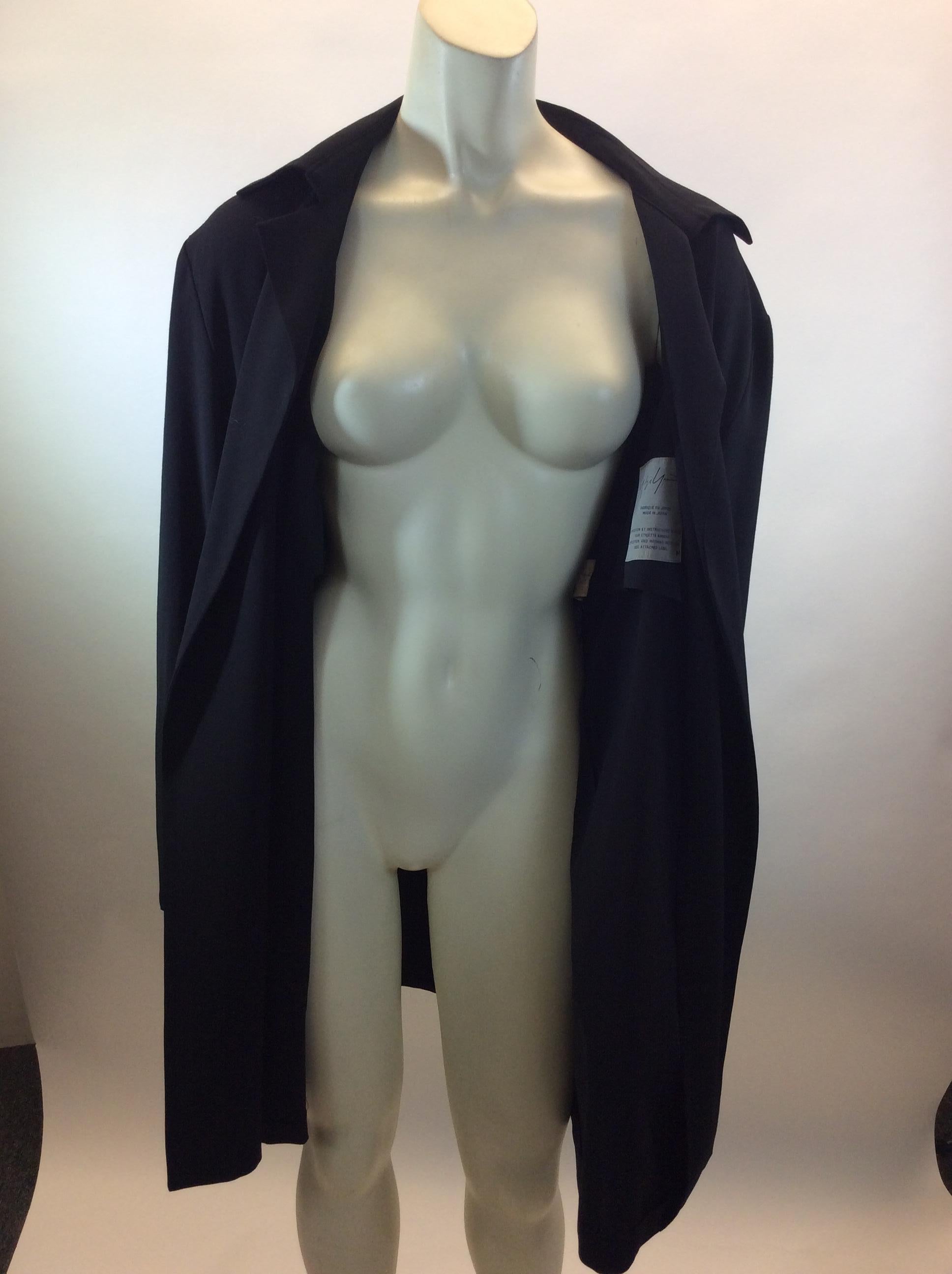 Yohji Yamamoto Black Jacket with Zipper Detail For Sale 1