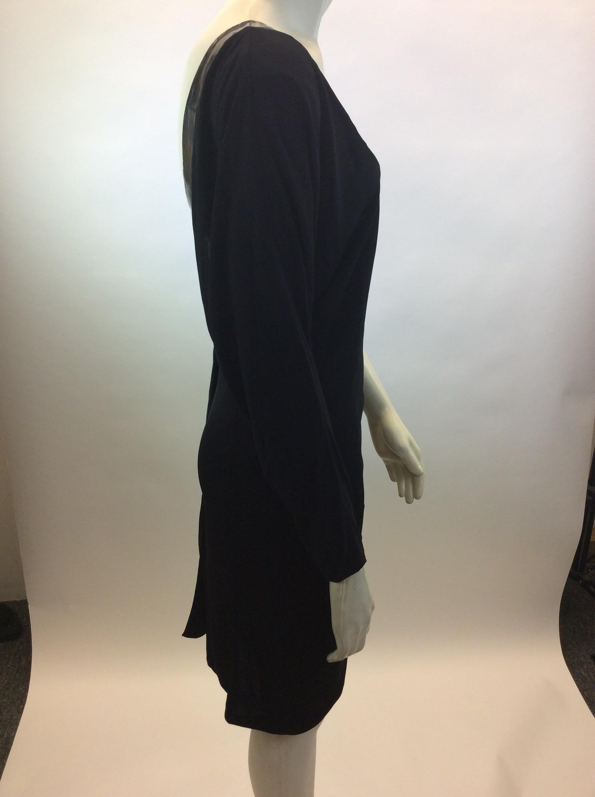 Women's Gucci Black One Shoulder Dress with Leather Detail For Sale