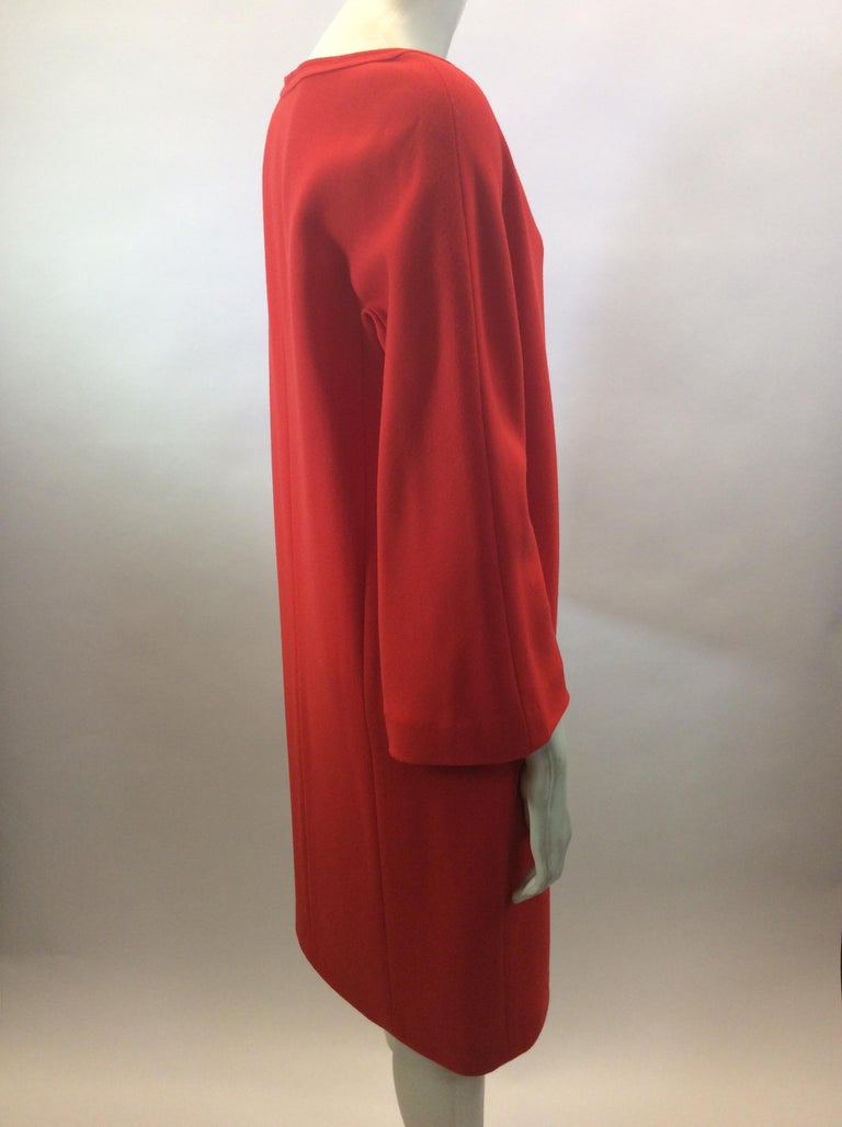 Charles Nolan Red Wool Dress For Sale at 1stDibs