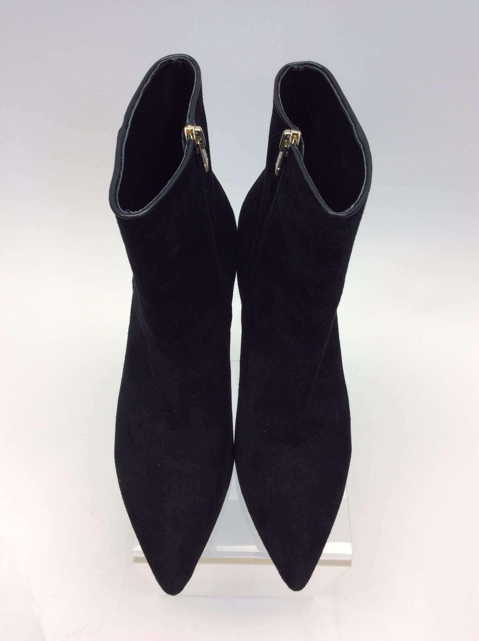 Brian Atwood Black Suede Ankle Boot For Sale 2