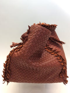 Bottega Veneta Burnt Orange Fringe Leather Tote