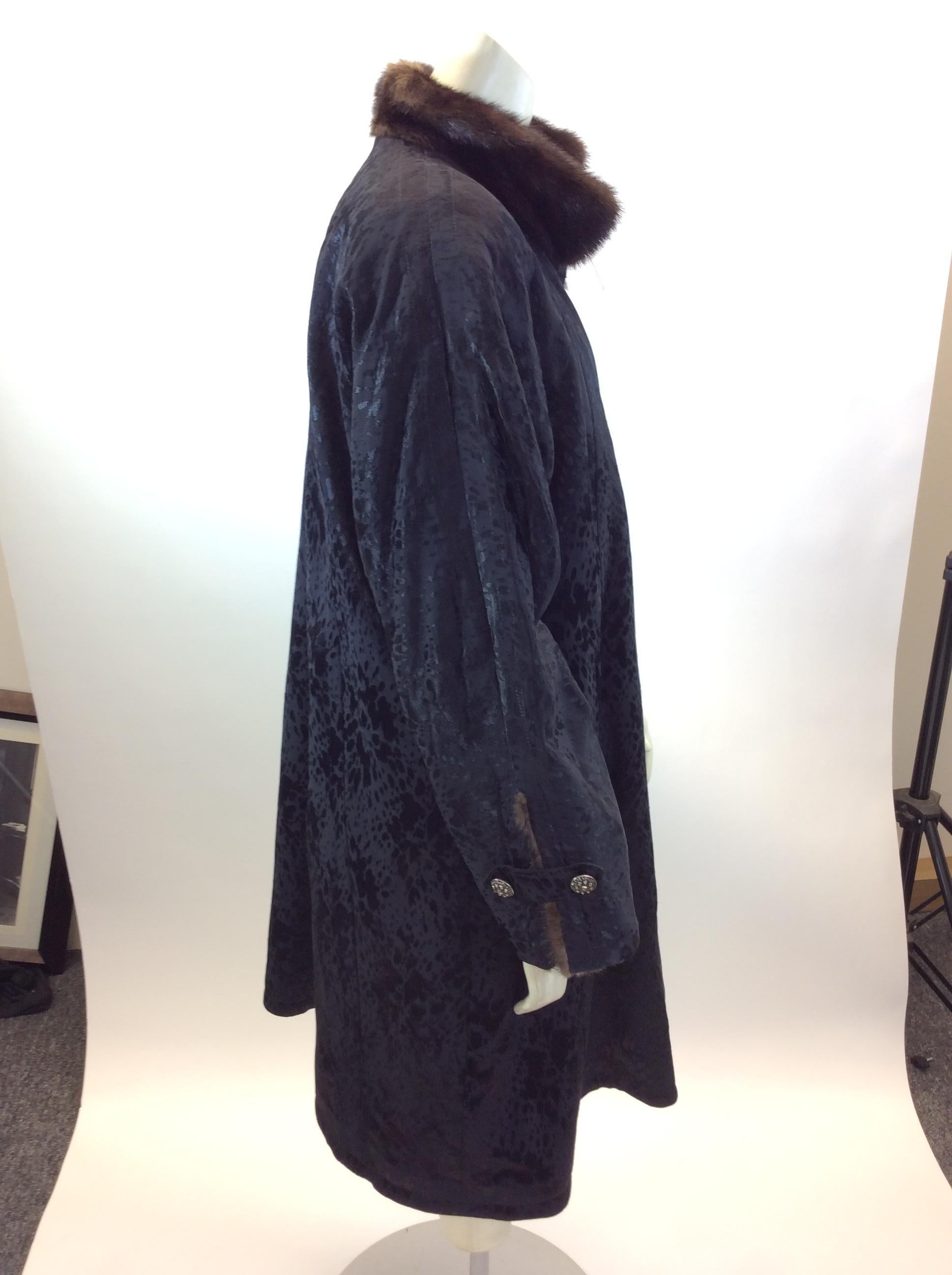 Yves Saint Laurent Black and Brown Sheared Beaver and Mink Coat In Good Condition For Sale In Narberth, PA