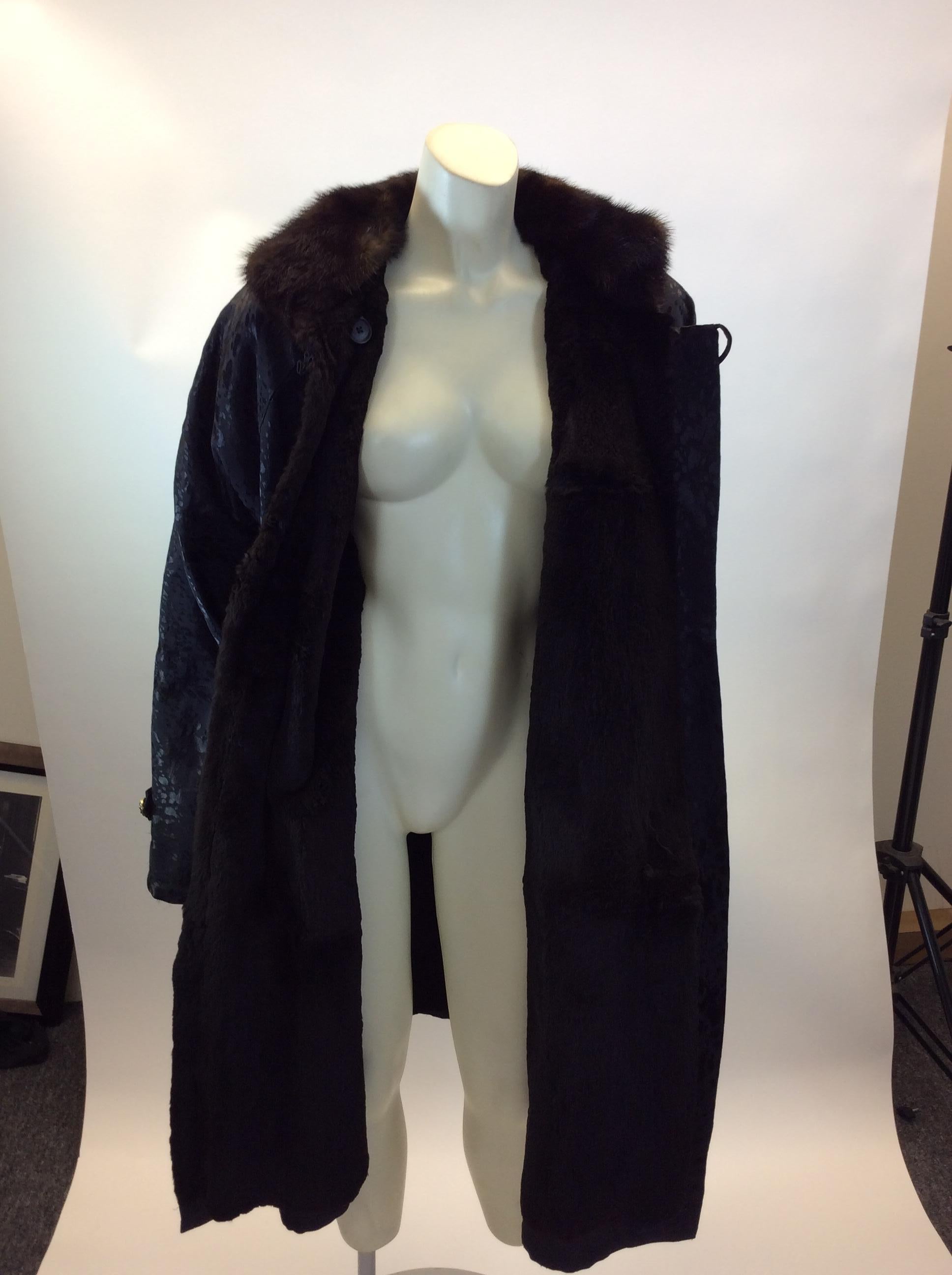 Women's Yves Saint Laurent Black and Brown Sheared Beaver and Mink Coat For Sale