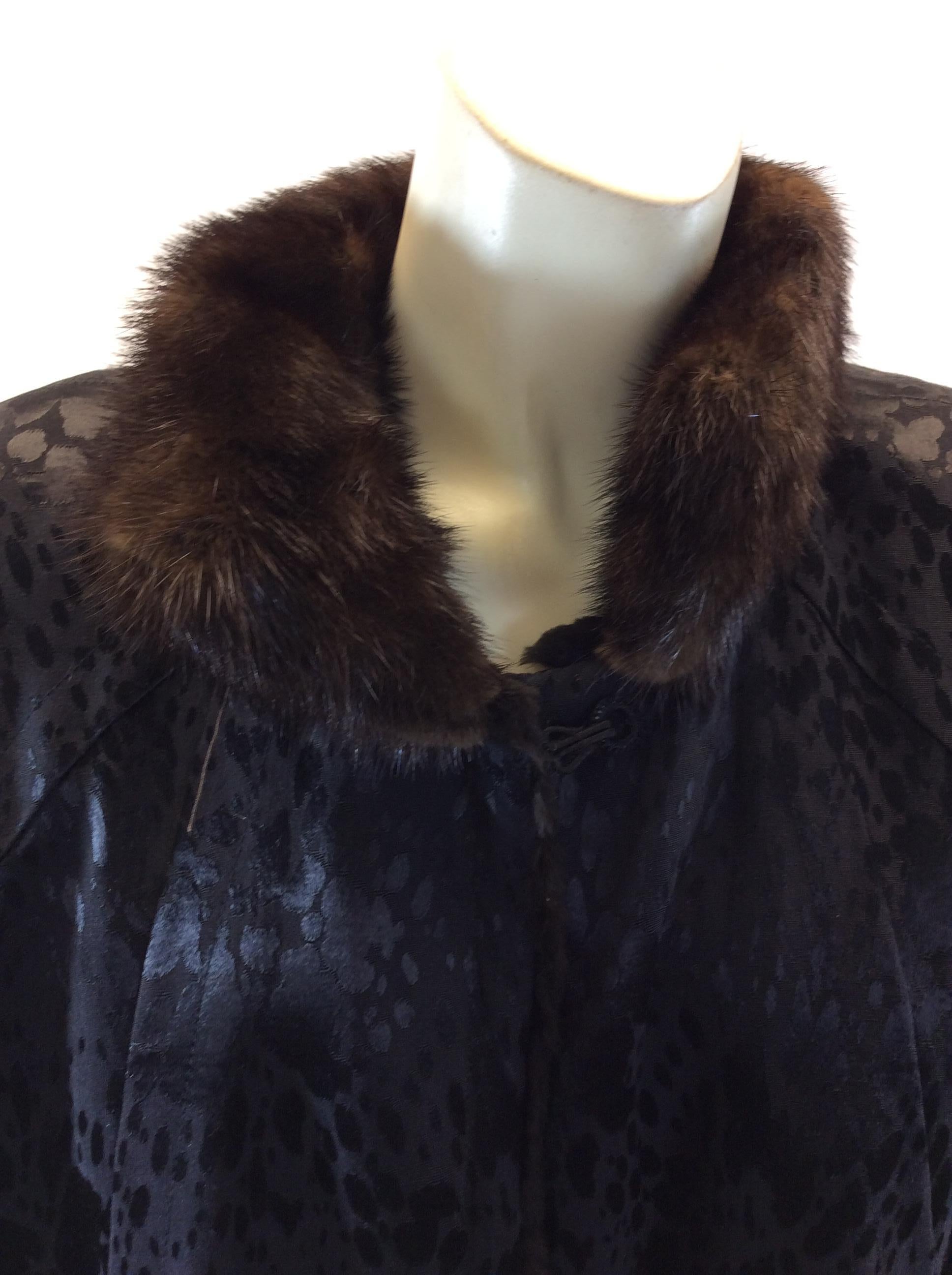 Yves Saint Laurent Black and Brown Sheared Beaver and Mink Coat For Sale 2