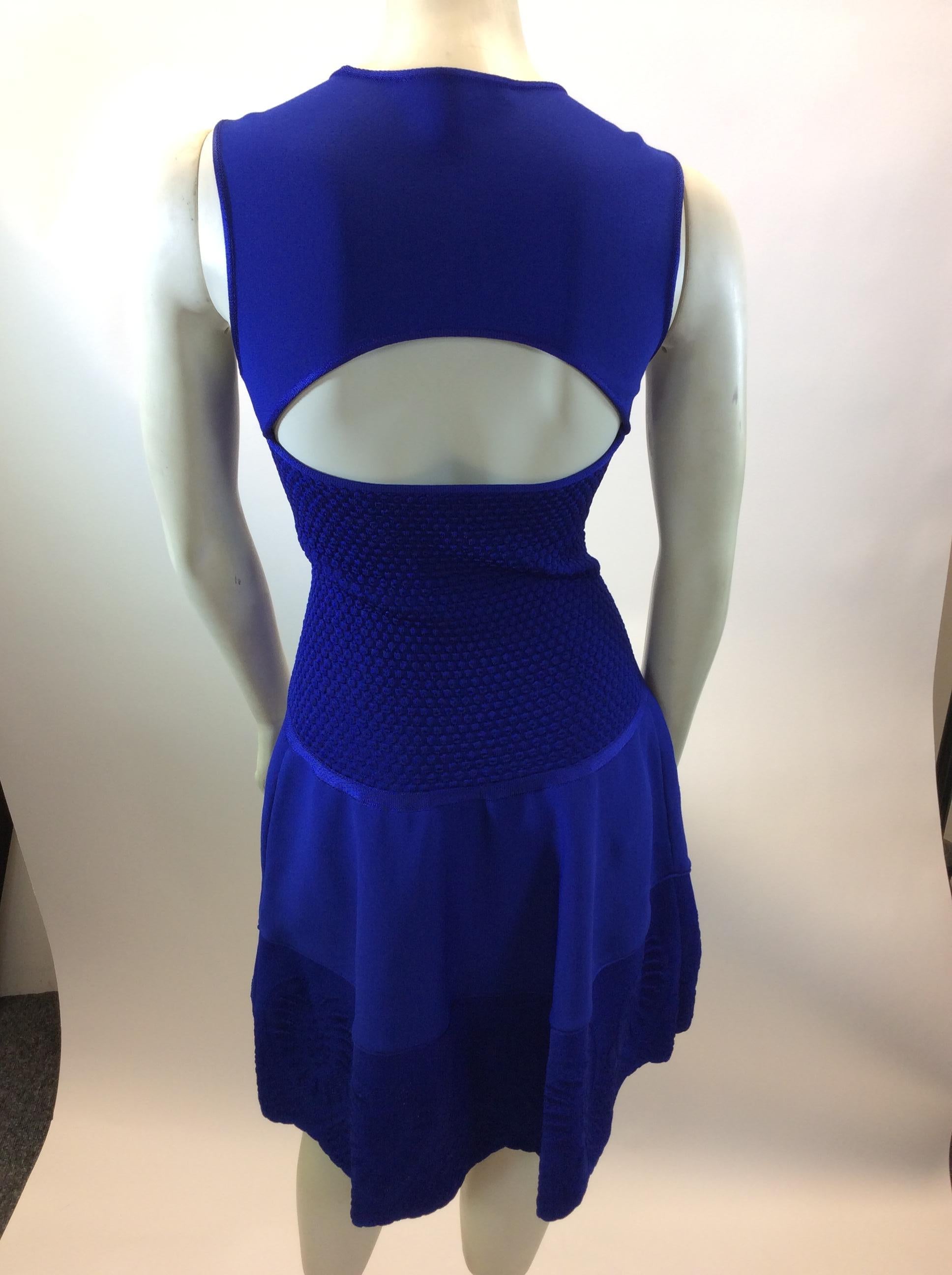 Roberto Cavalli Royal Blue Sleeveless Dress In Good Condition For Sale In Narberth, PA