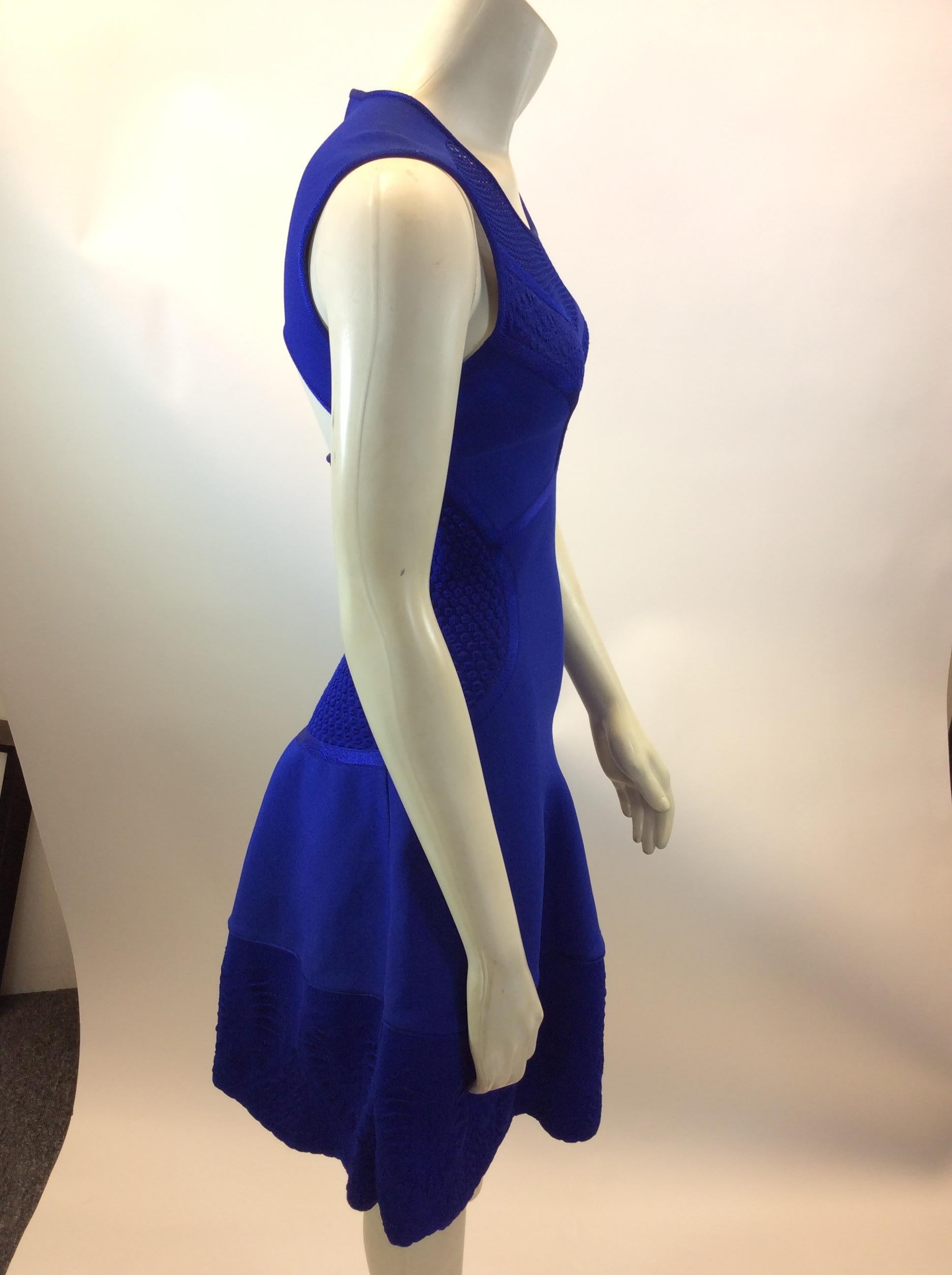 Women's Roberto Cavalli Royal Blue Sleeveless Dress For Sale