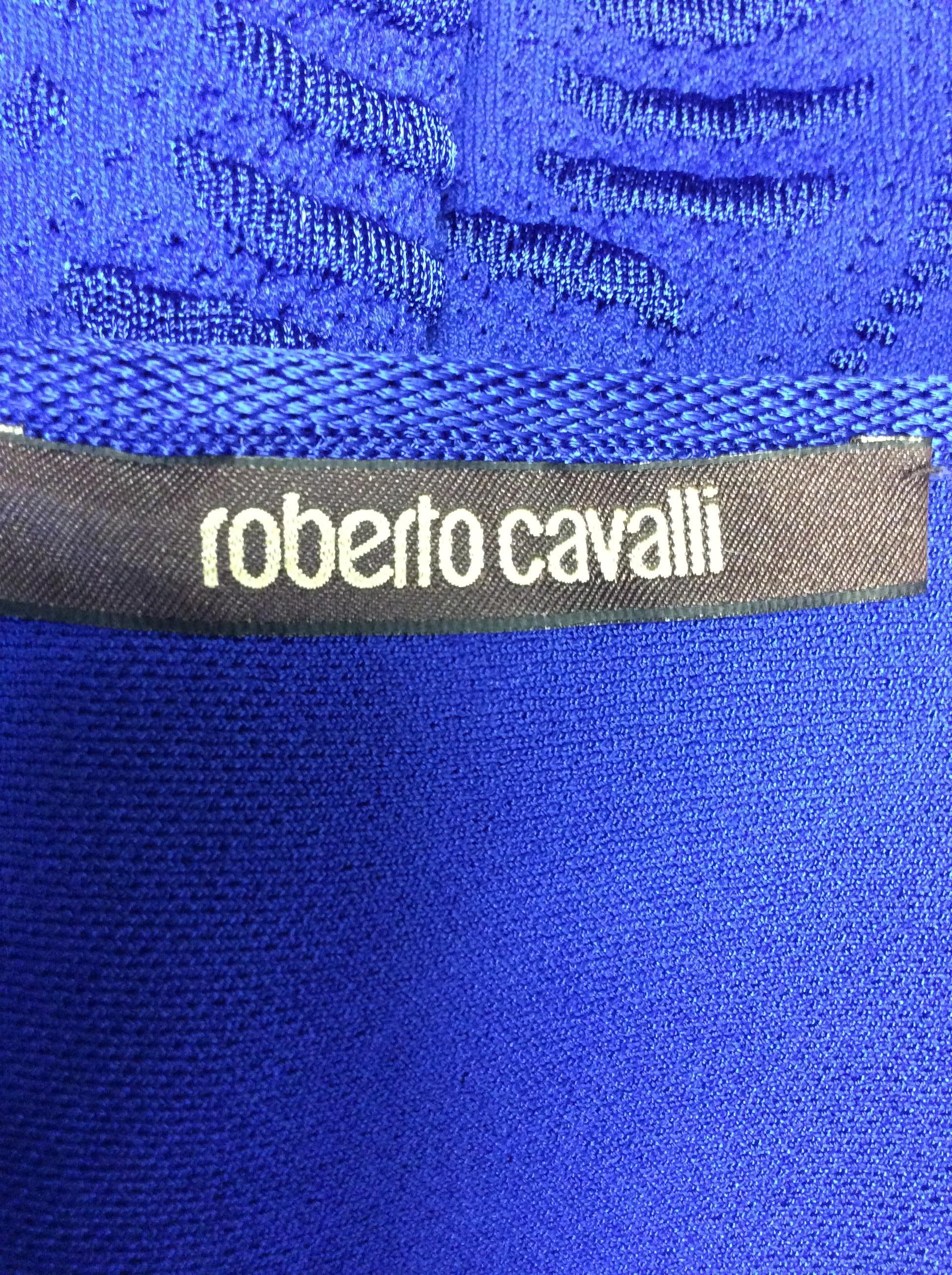Roberto Cavalli Royal Blue Sleeveless Dress For Sale 3