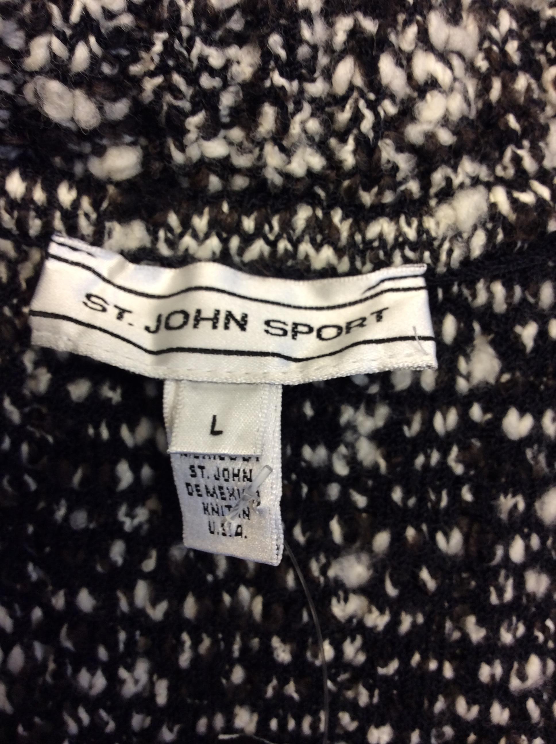 St. John Black and White Knit Sweater 4