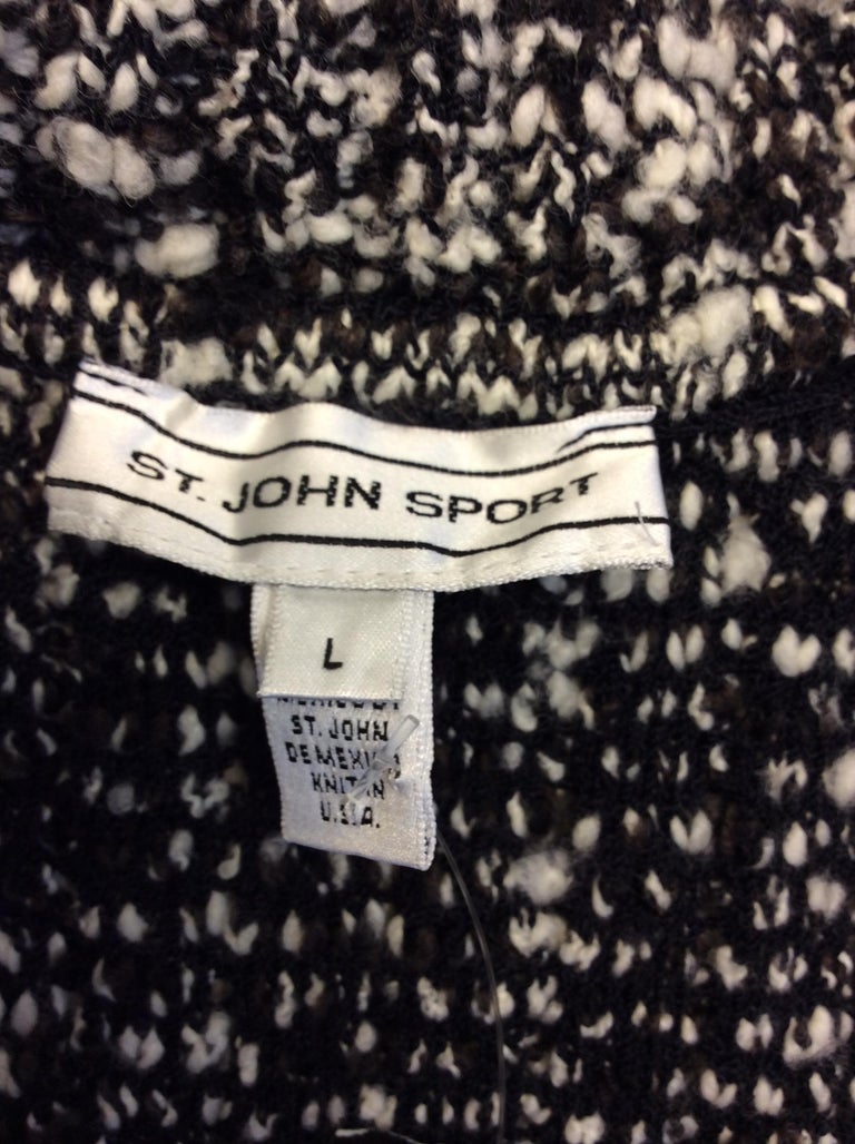 St. John Black and White Knit Sweater at 1stDibs