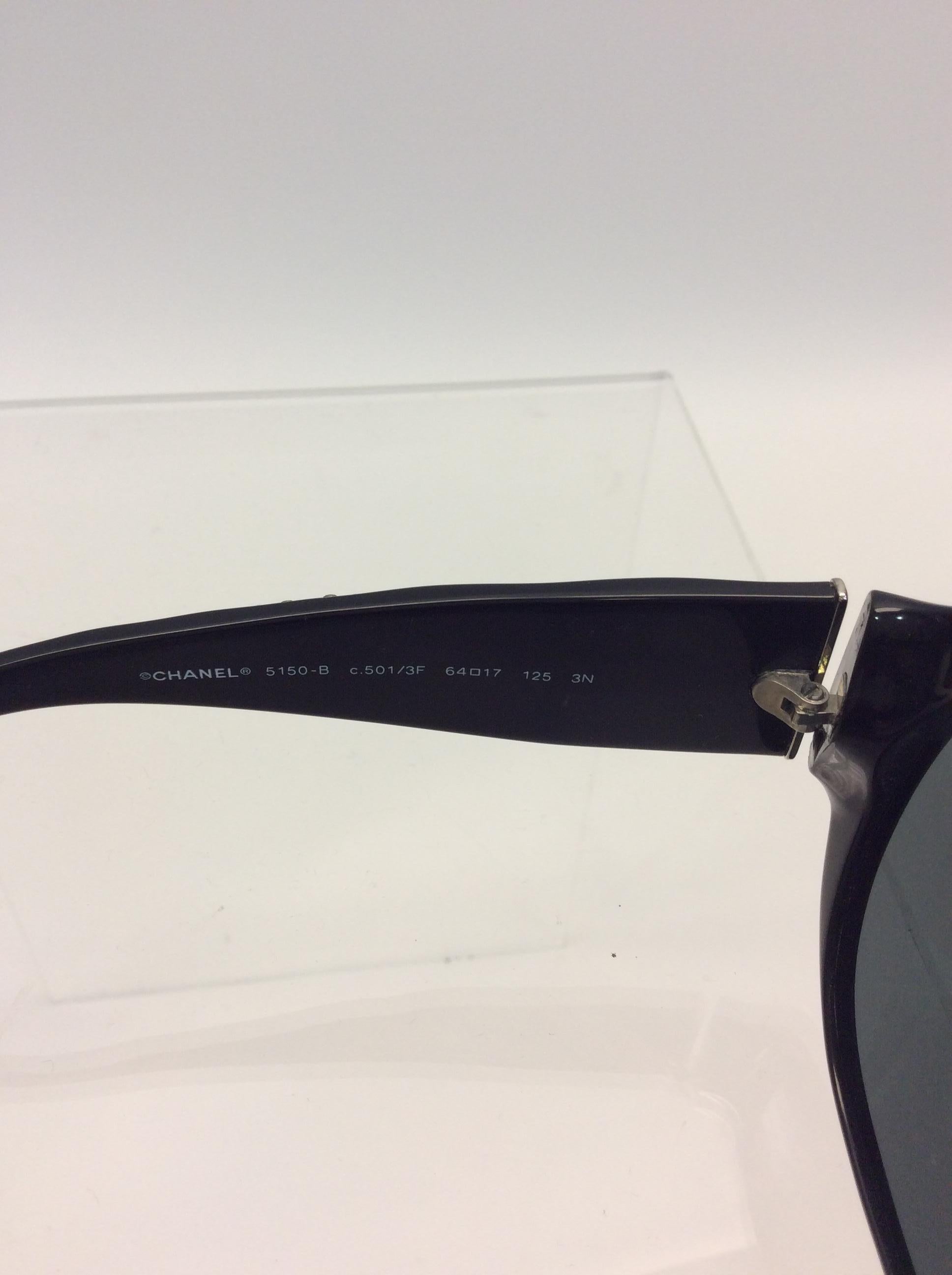 Women's Chanel Black Studded Sunglasses For Sale