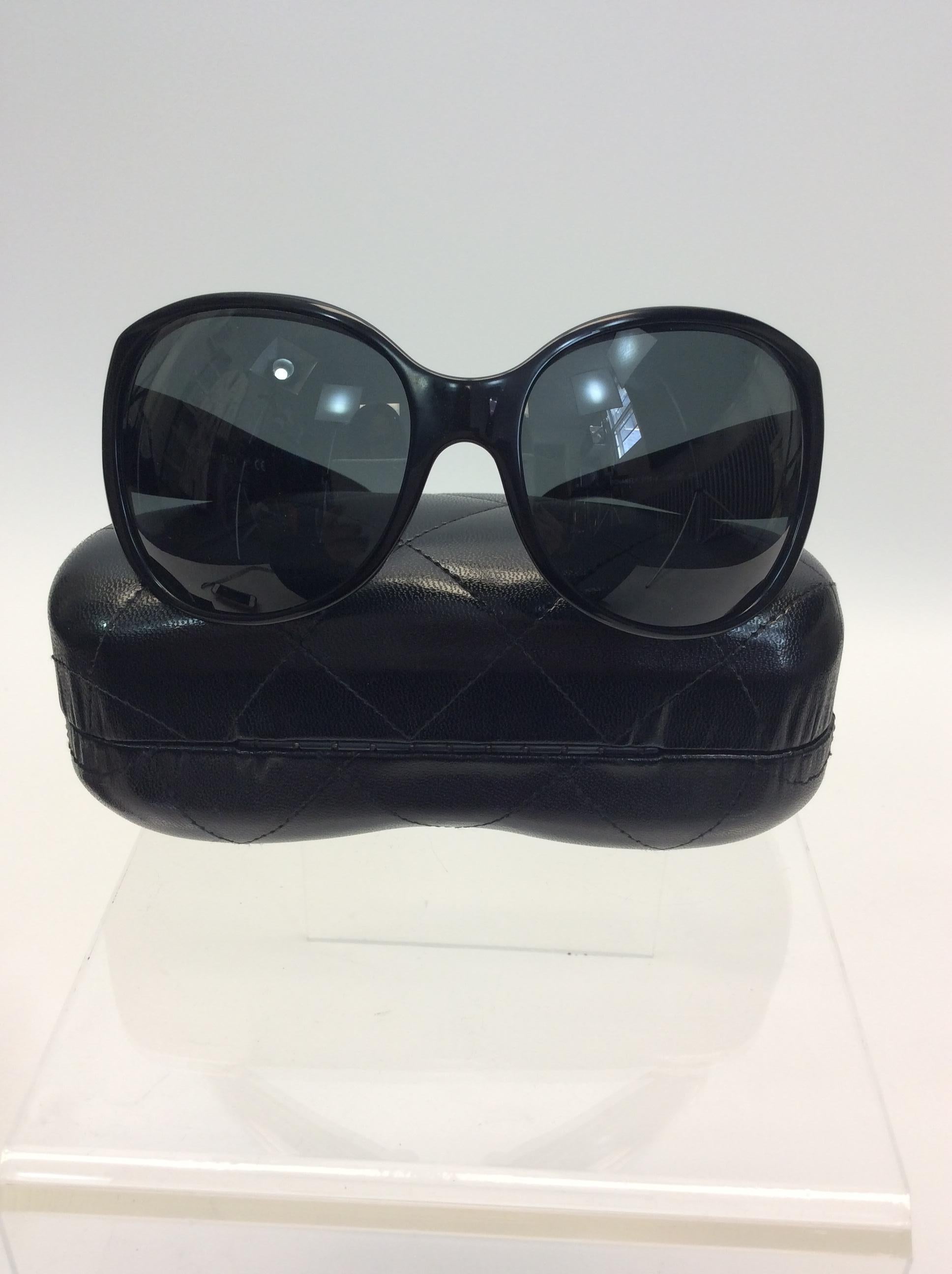 Chanel Black Studded Sunglasses For Sale 3